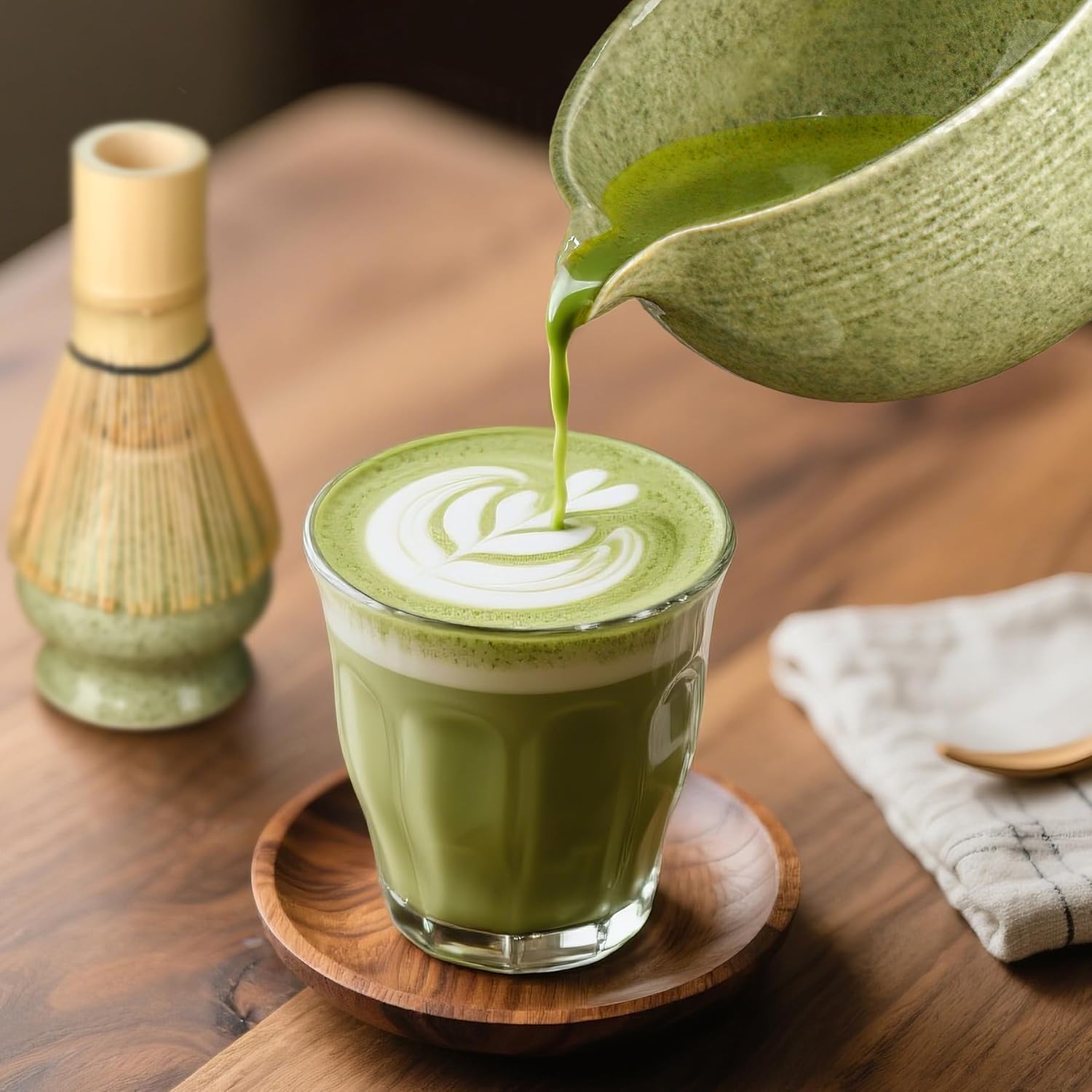 Thumbnail 6 de Metflavor Matcha Whisk Set (Ceramic Bowl Kit) with Bamboo Chasen, Sifter, Scoop & Holder — 5-Piece Matcha Set