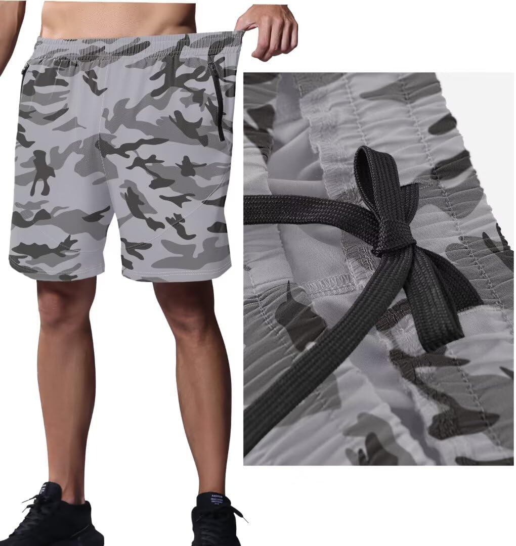 Thumbnail 4 de HMIYA Herren-Sport-Shorts — schnelltrocknend, Reißverschlusstaschen, reflektierende Streifen
