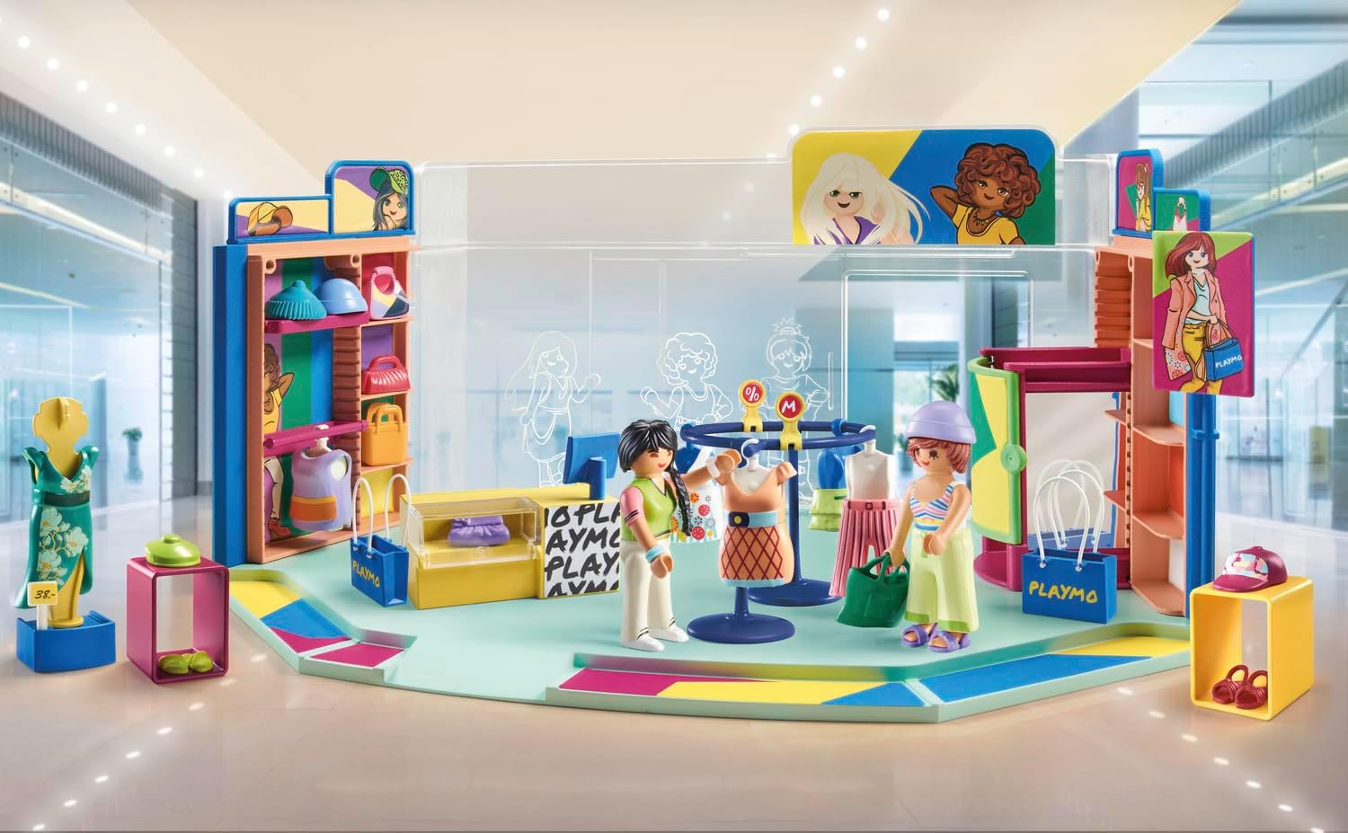 Thumbnail 2 de PLAYMOBIL myLife 71534 modewinkel met 2 verdiepingen en 76 onderdelen