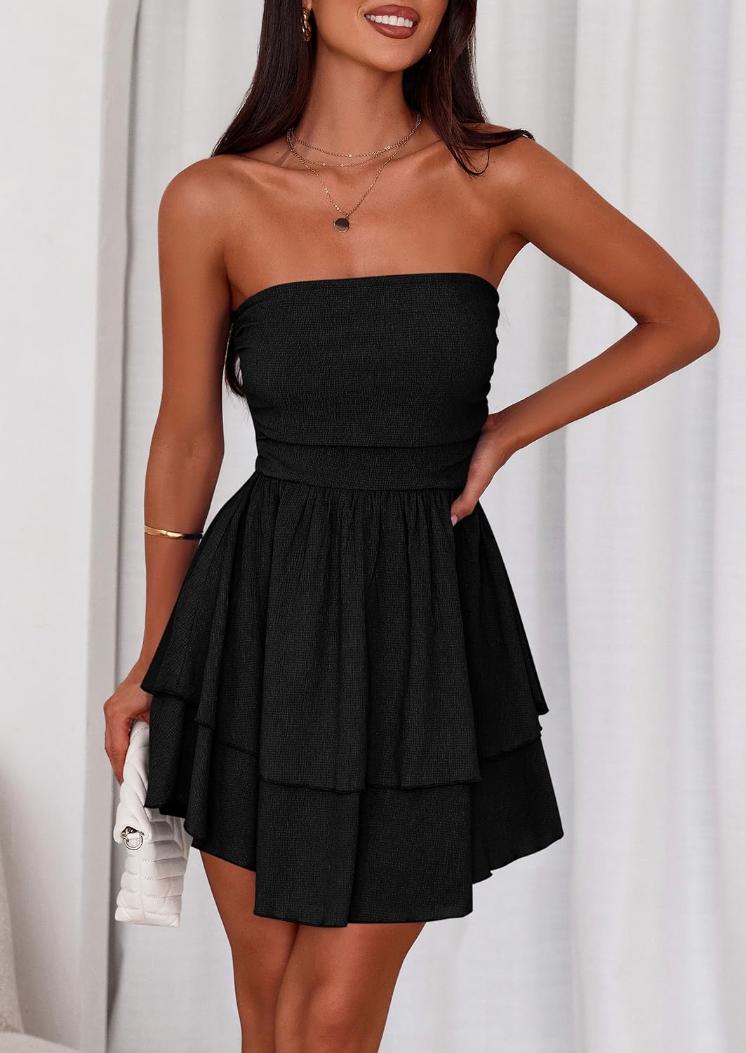 Thumbnail 6 de PRETTYGARDEN Women's 2026 Summer Strapless Tube Mini Dress