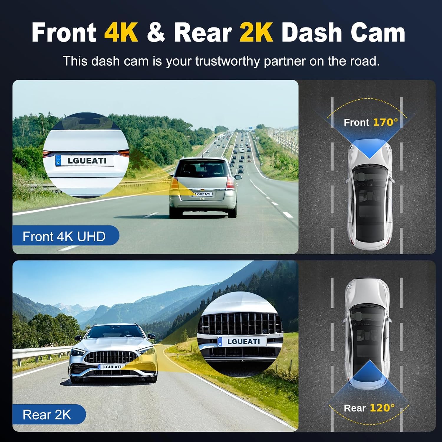 Thumbnail 2 de Unknown Dash Cam 4K Dual‑Channel with 64GB