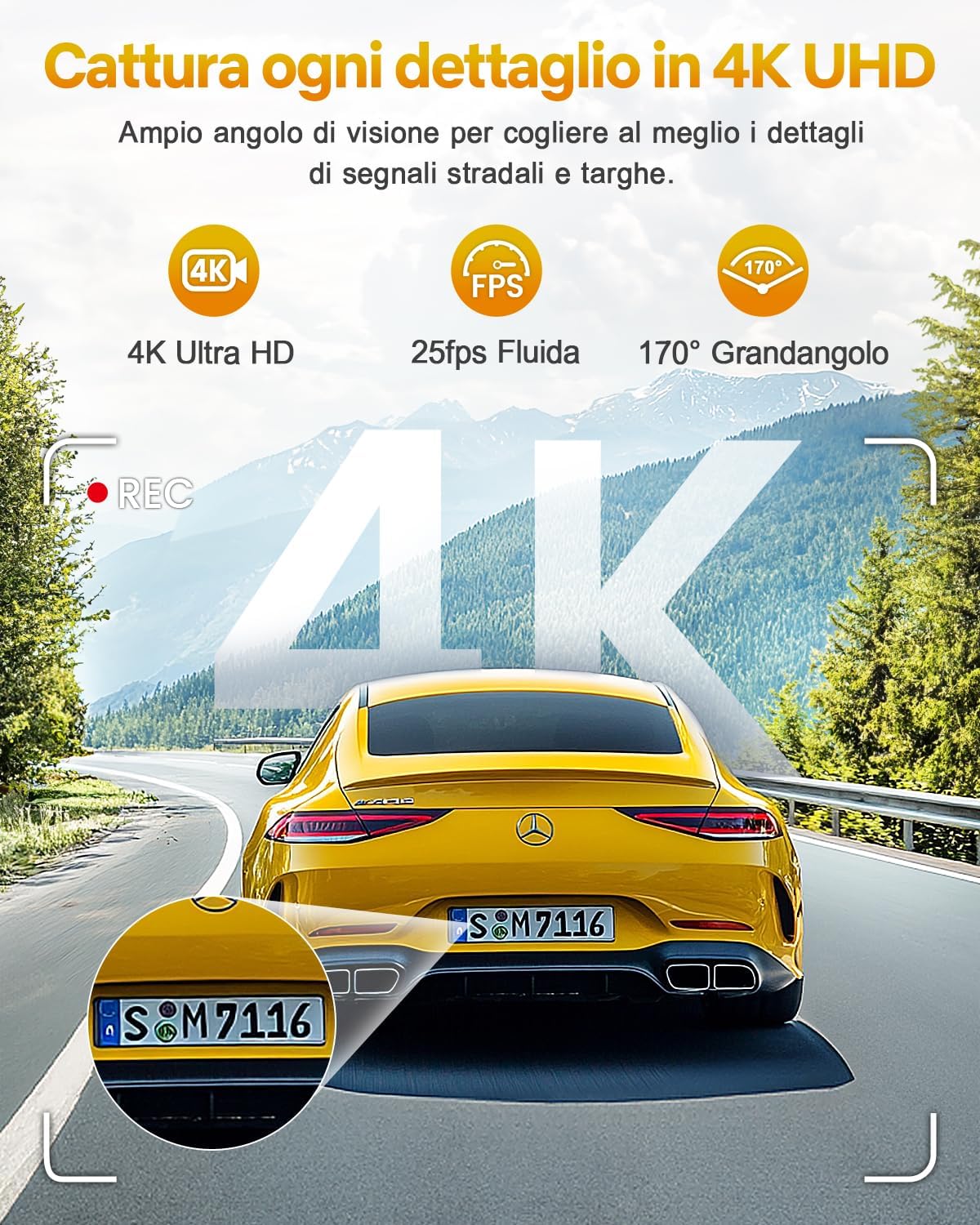 Detalle 2 de GKU D200 Dash Cam 4K