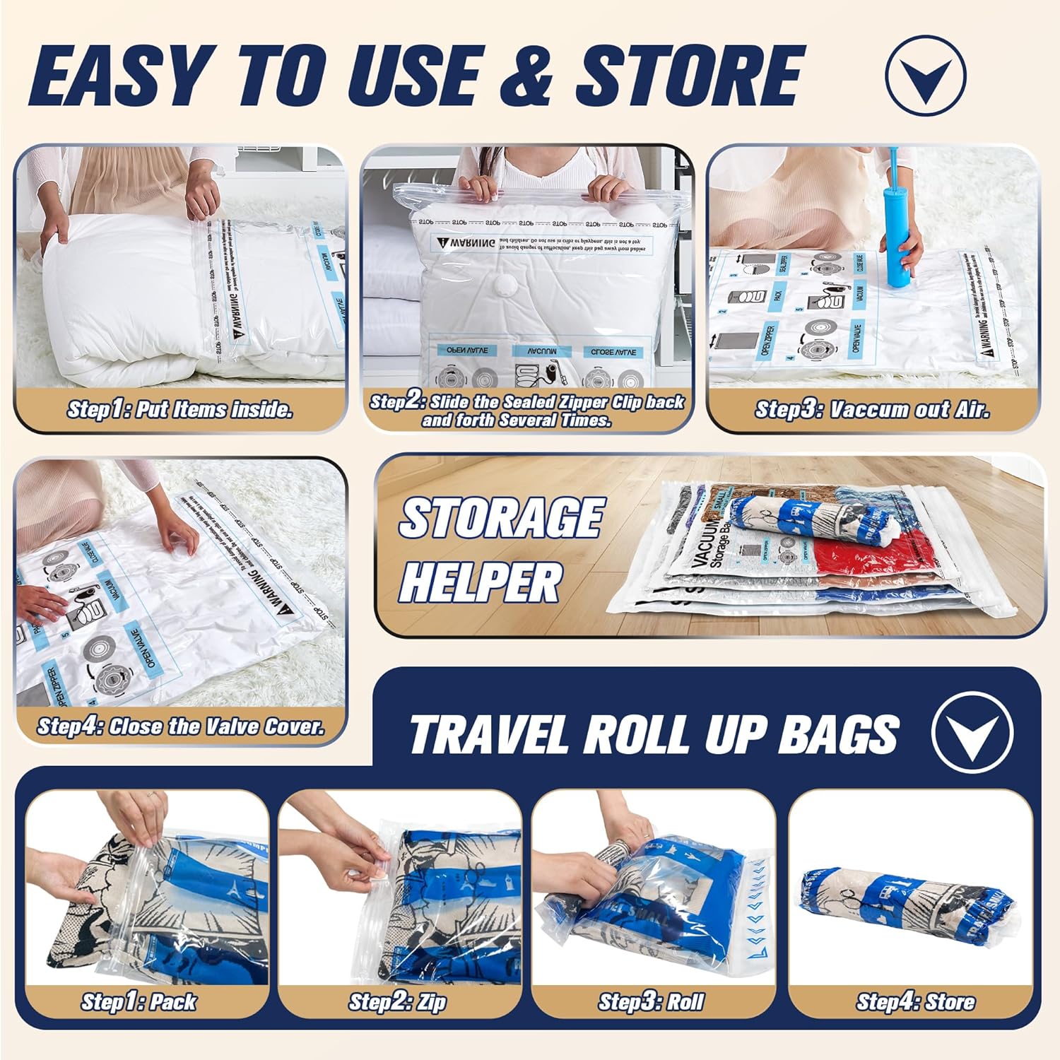 Detalle 1 de Storage Master vacuum storage bags 20 pack