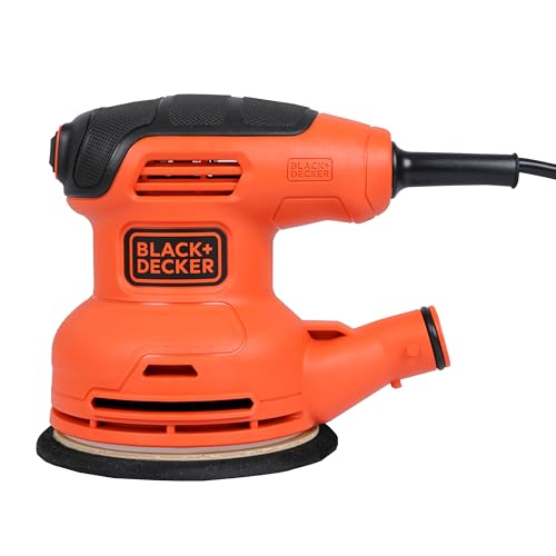 Detalle de BLACK+DECKER BEW210-QS: Lijadora rotorbital de 230 W para acabados rápidos y uniformes