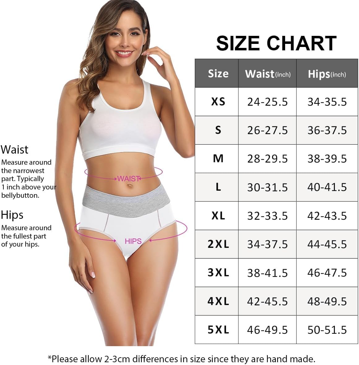 Detalle de wirarpa Damen Baumwolle Taillenslip Hochtaillie – 5er Pack