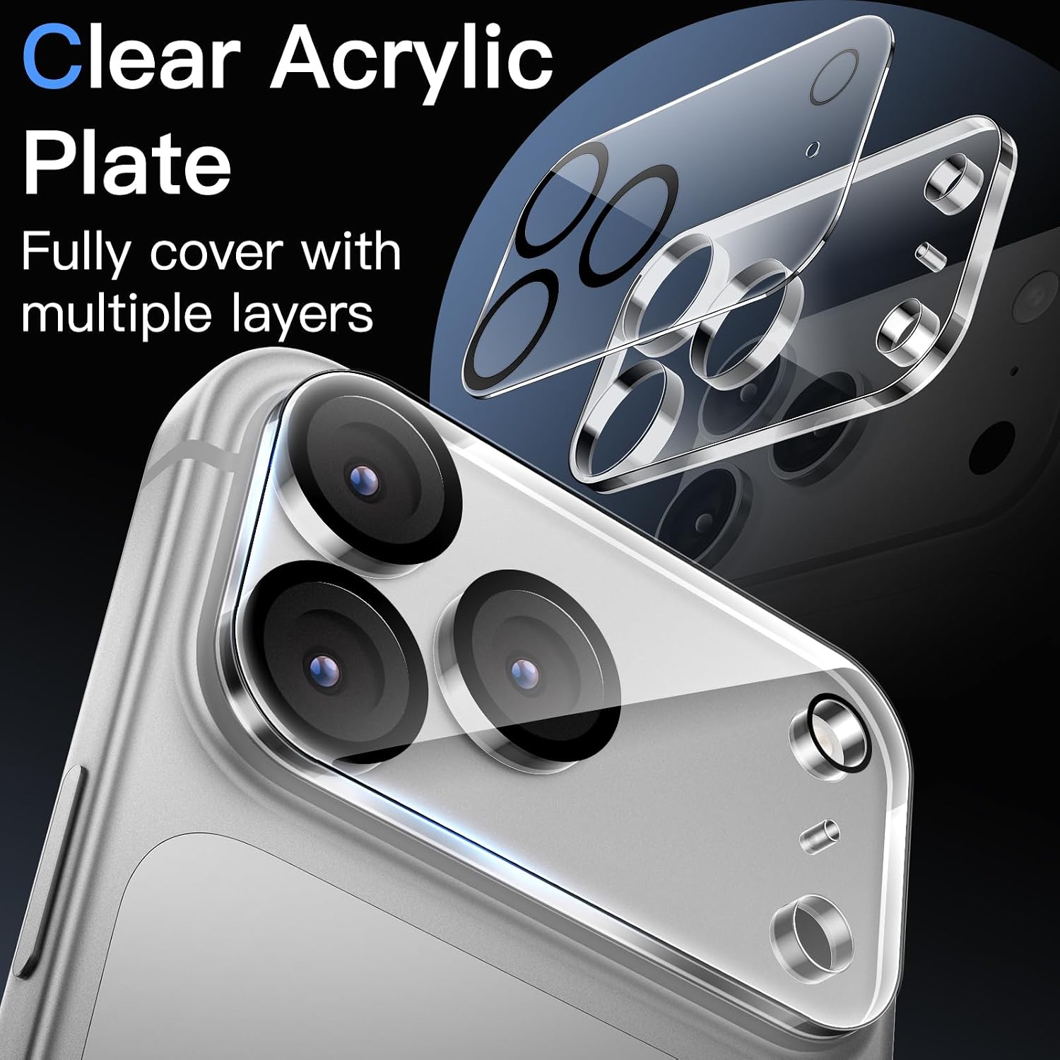 Detalle de JETech Camera Lens Protector for iPhone 17 Pro 6.3-Inch (3-Pack) – 9H Tempered Glass, HD Clarity