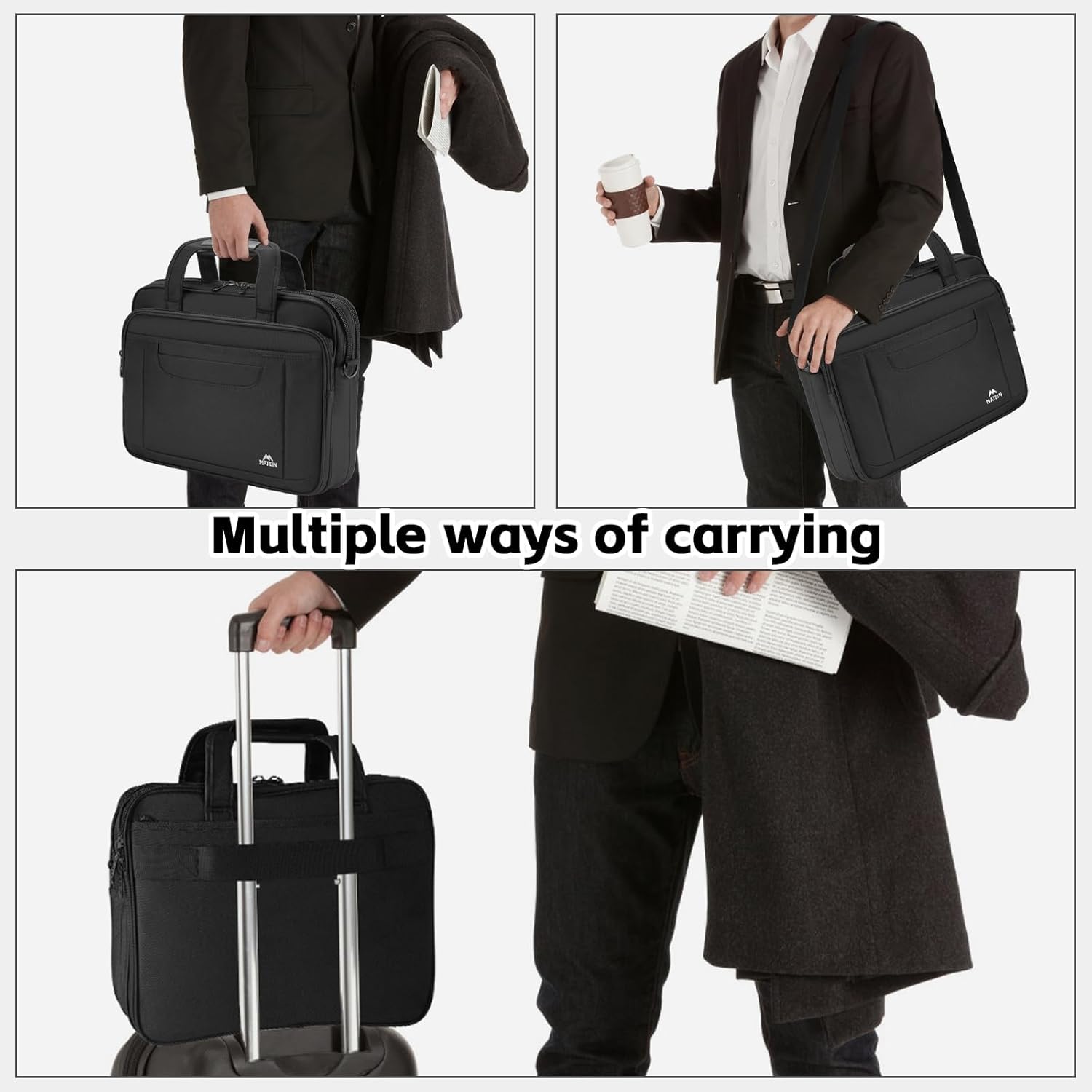 Detalle 2 de MATEIN Laptoptasche 15,6 Zoll Business-Umhängetasche 💼