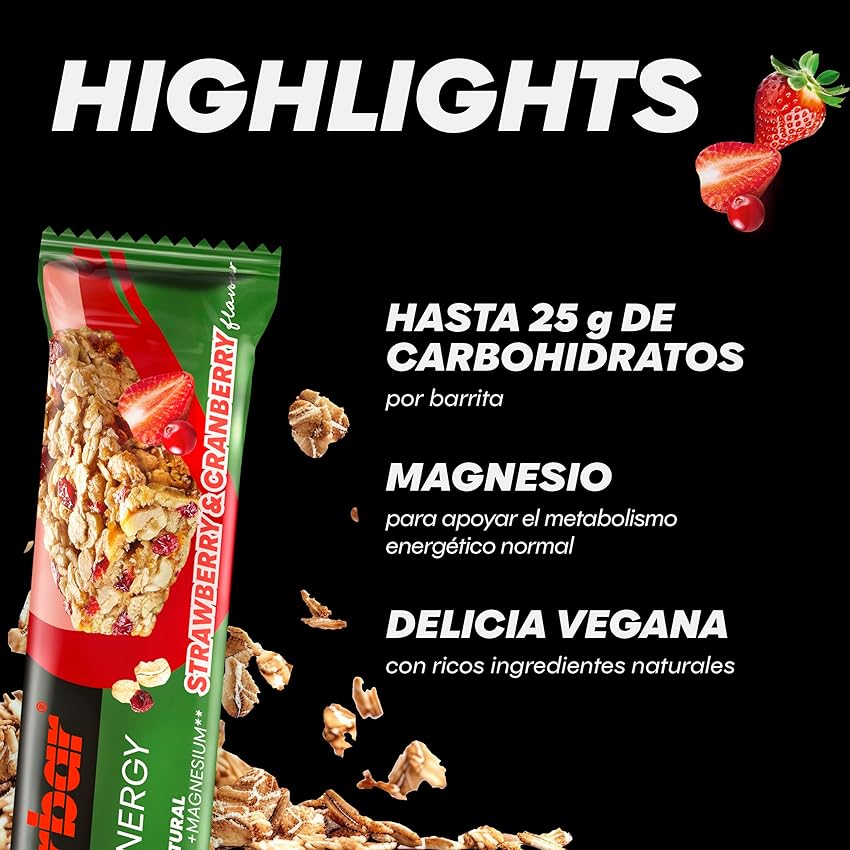 Detalle 2 de Powerbar Natural Energy Cereal 🍓🫙 Strawberry & Cranberry 18x40g