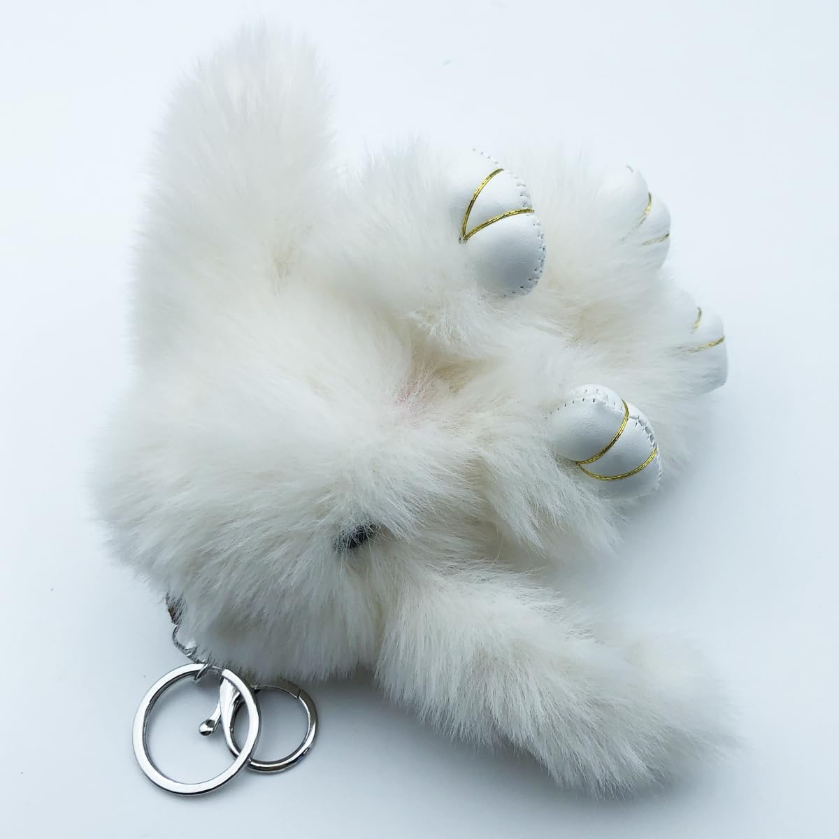 Detalle 2 de Xsclpomddy Plüsch Hase – Schlüsselanhänger aus Zinklegierung mit Kaninchenhaar, ca. 15 cm, flauschig und stilvoll