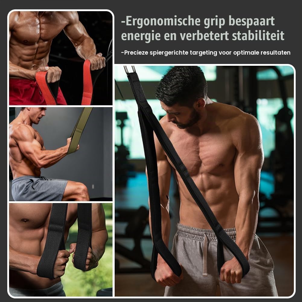 Thumbnail 5 de AOOSA 5369307 triceps-touw voor kabelmachine met multigrip-handgrepen