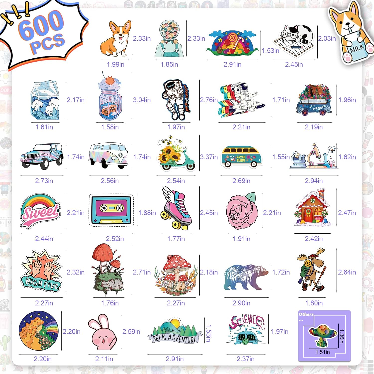 Thumbnail 1 de Arme 600 Stickers Pack for Decor 🎨