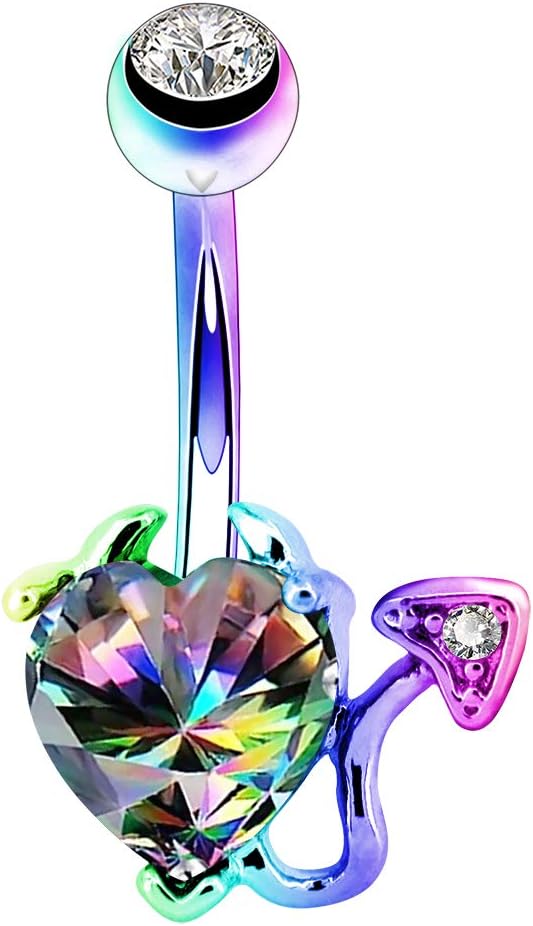 OUFER 14G Piercing Nombril Cœur Zircone