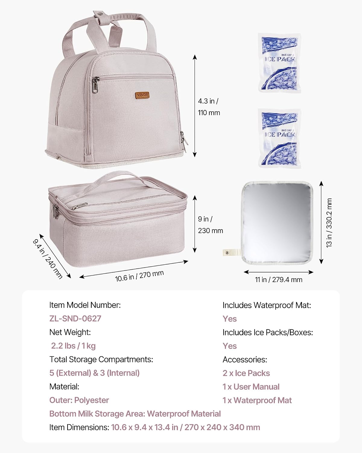 Thumbnail 6 de VEVOR Breast Pump Backpack