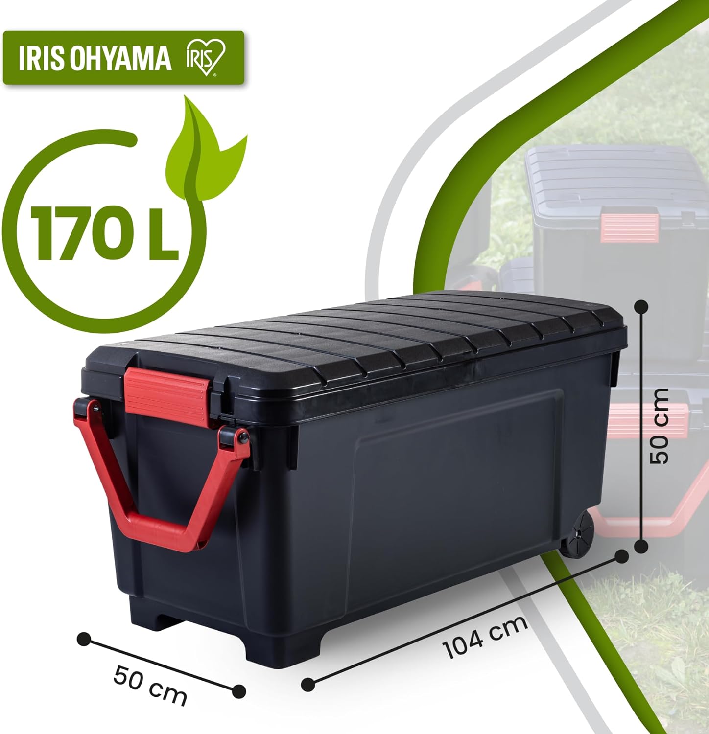 Thumbnail 1 de Iris Ohyama SIA-1000: scatole pieghevoli da 170L in plastica nera, impilabili e pensate per garage e scaffali