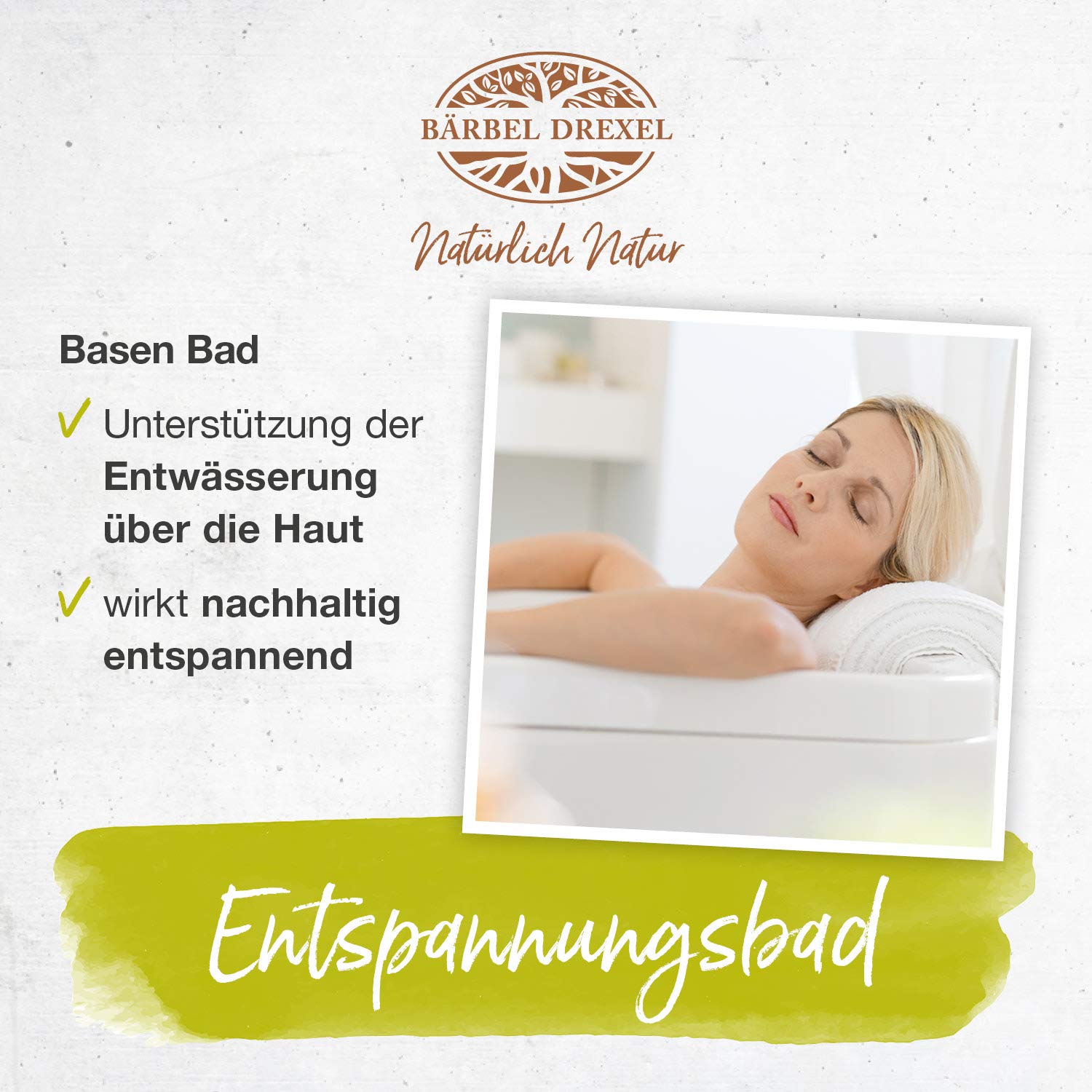 Detalle de BÄRBEL DREXEL Basen Bad basisches Badesalz zur Entsäuerung (pH 8, 700 g) für Vollbad, Fußbad & basische Wickel