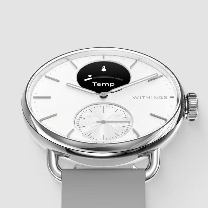 Detalle 2 de Withings ScanWatch 2 Bluetooth 38mm Acero inoxidable con correa Gris