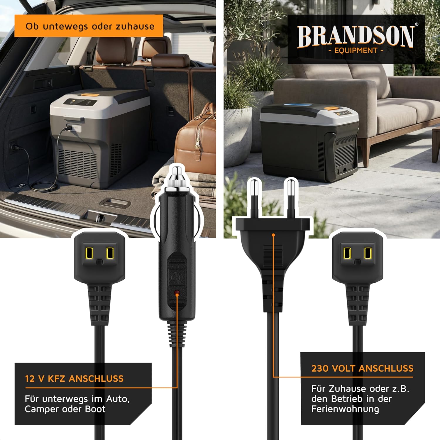 Thumbnail 3 de Brandson Kühlbox elektrisch mit Kompressor XXL 27 L – 12V/230V, zwei Fächer, ECO-Modus