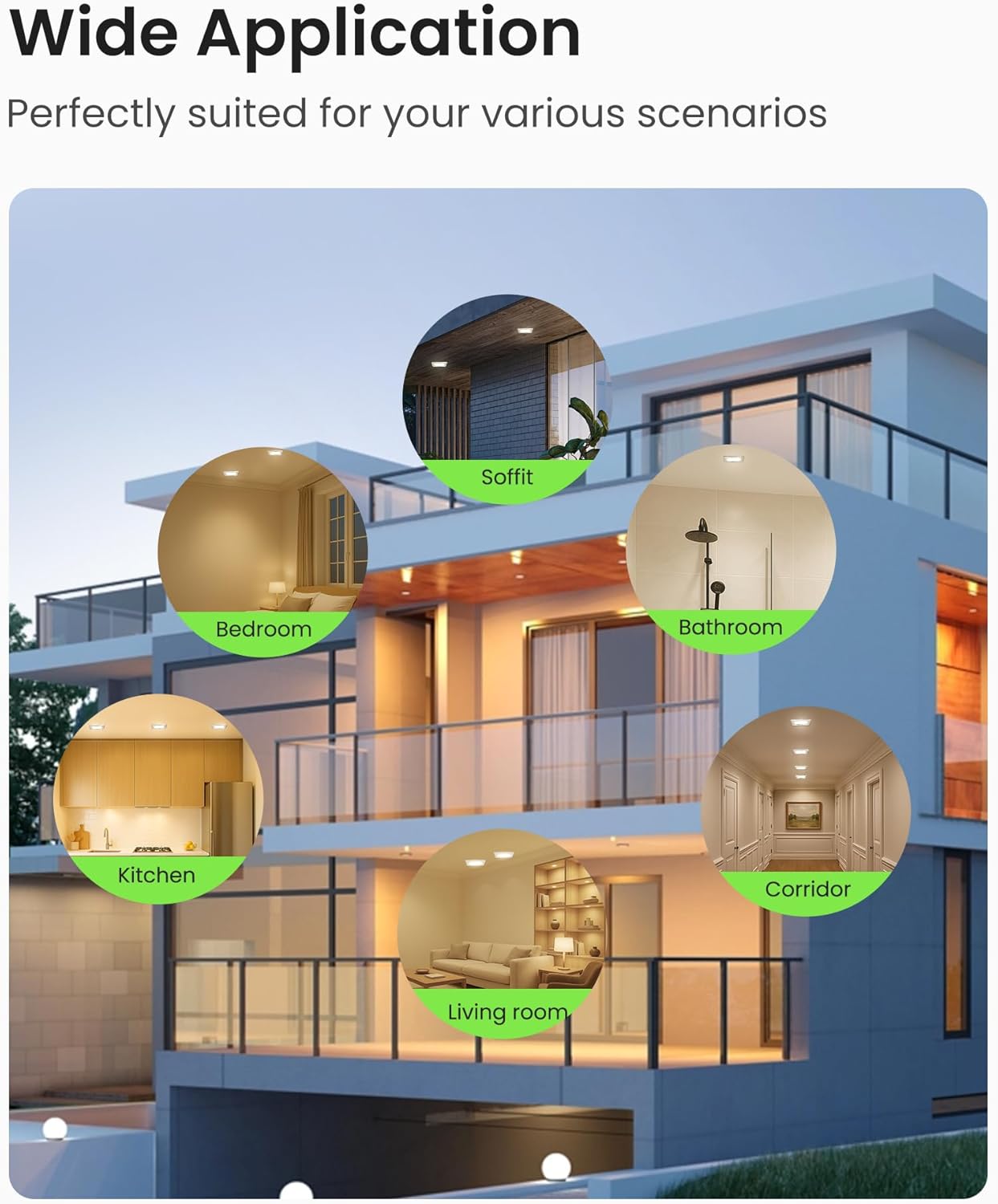 Thumbnail 6 de ALUSSO LED Einbaustrahler 230V eckig dimmbar, 7 W, IP44 (12er-Set) – 3 Farbtemperaturen wählbar, flach 68 mm, Nickel gebürstet