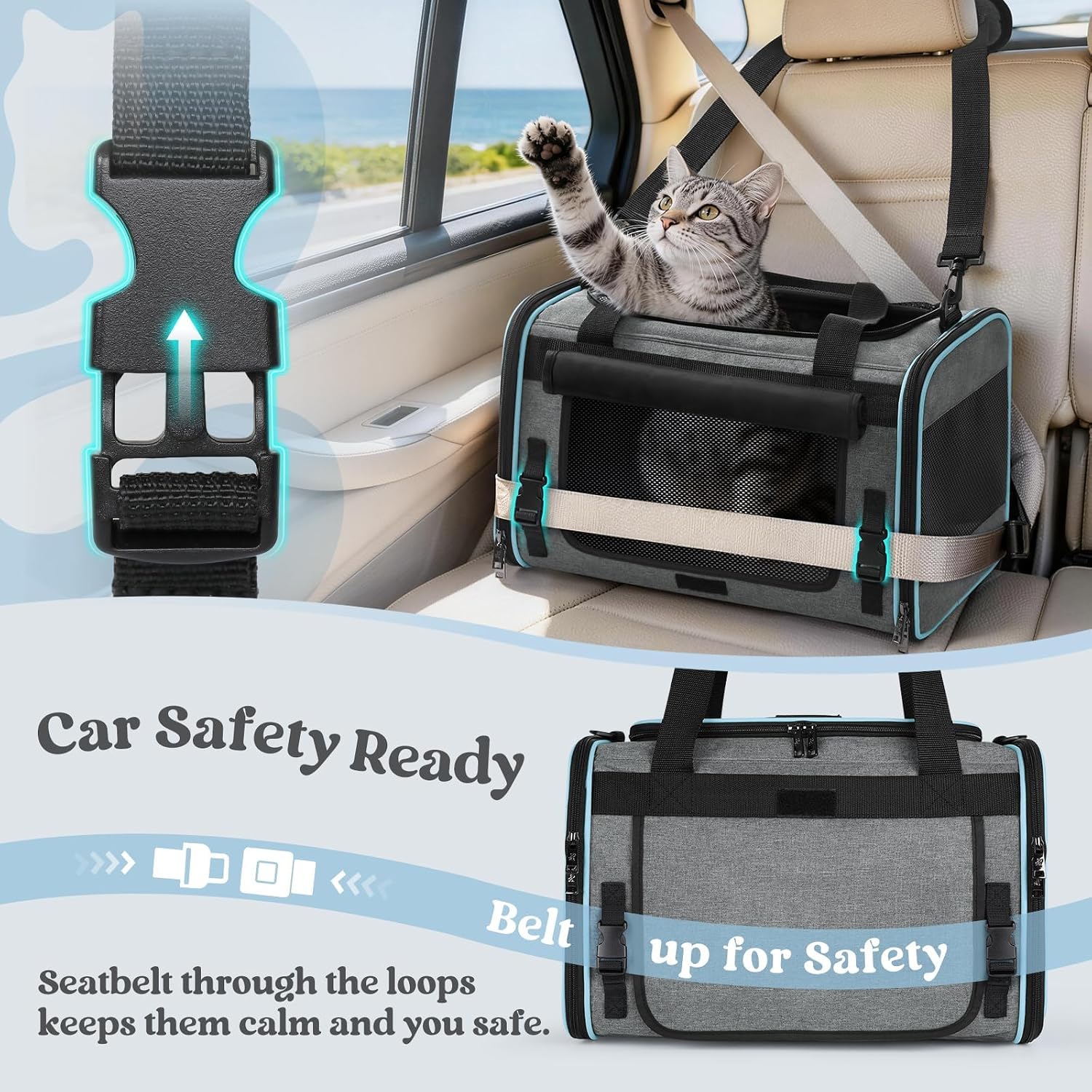 Detalle 1 de rabbitgoo Soft Cat Carrier, 17-inch