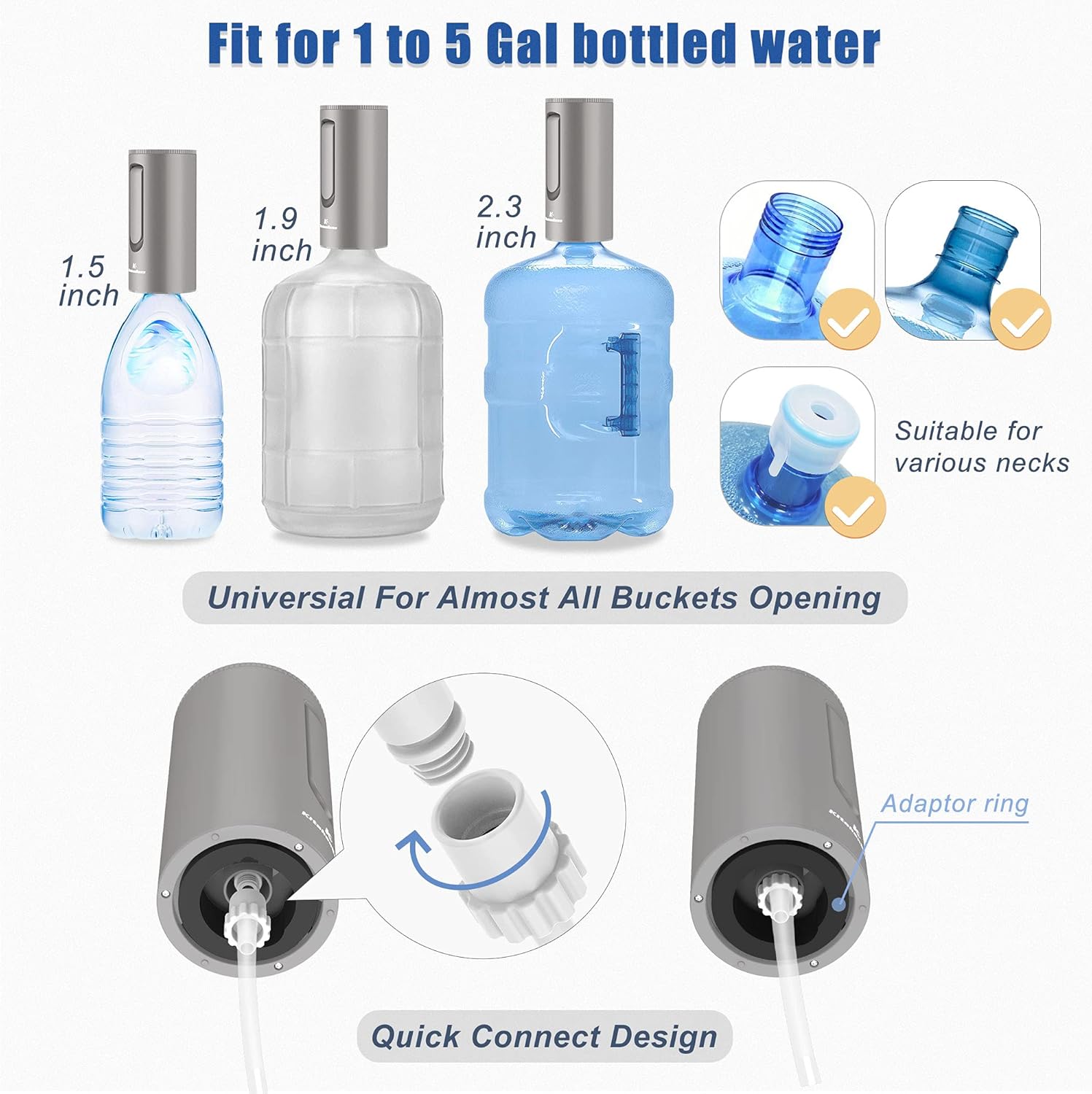 Thumbnail 3 de KitchenBoss Distributeur d'eau électrique Pompe USB Type‑C 3,8–18,9 L 💧