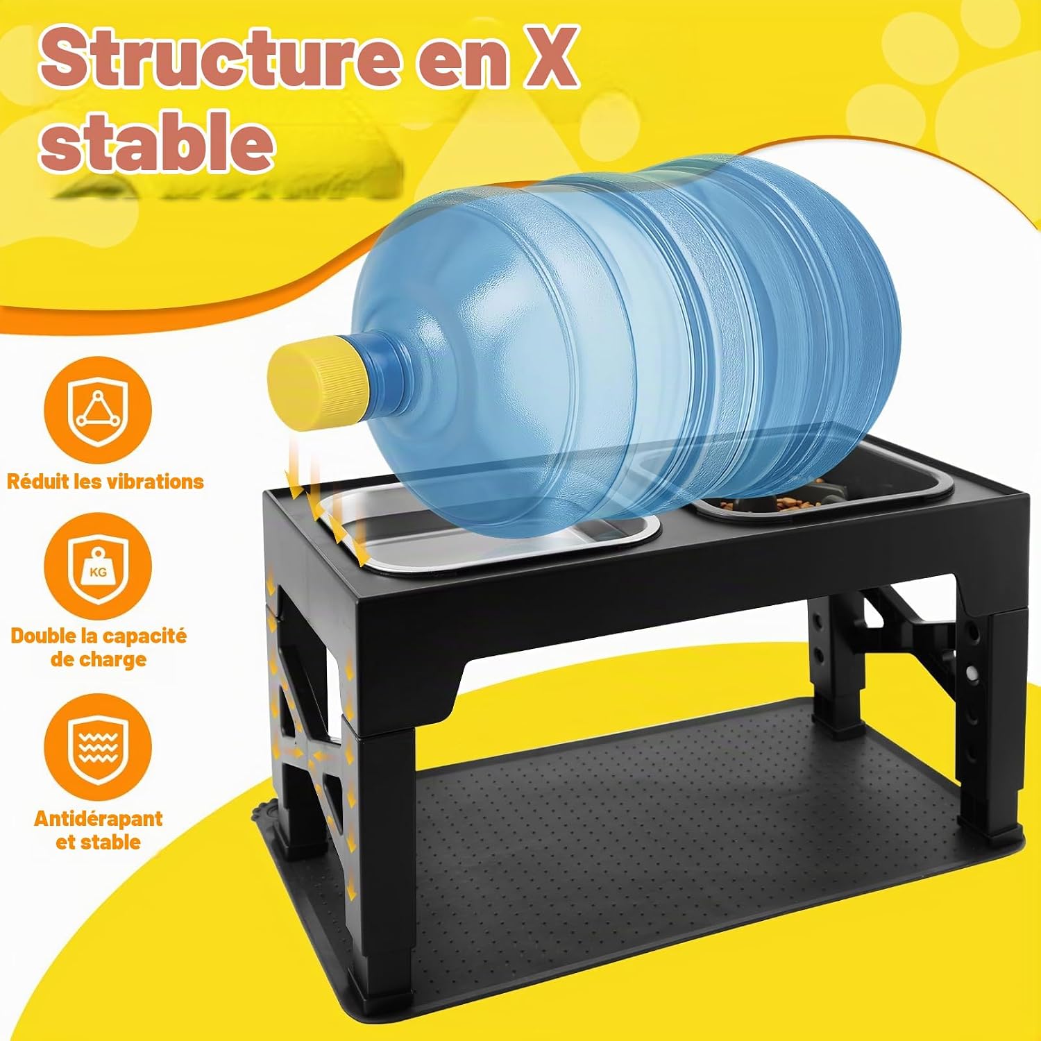 Detalle de Lureon C0110-0399-01 verhoogde hondenvoerbak met 5 hoogtes