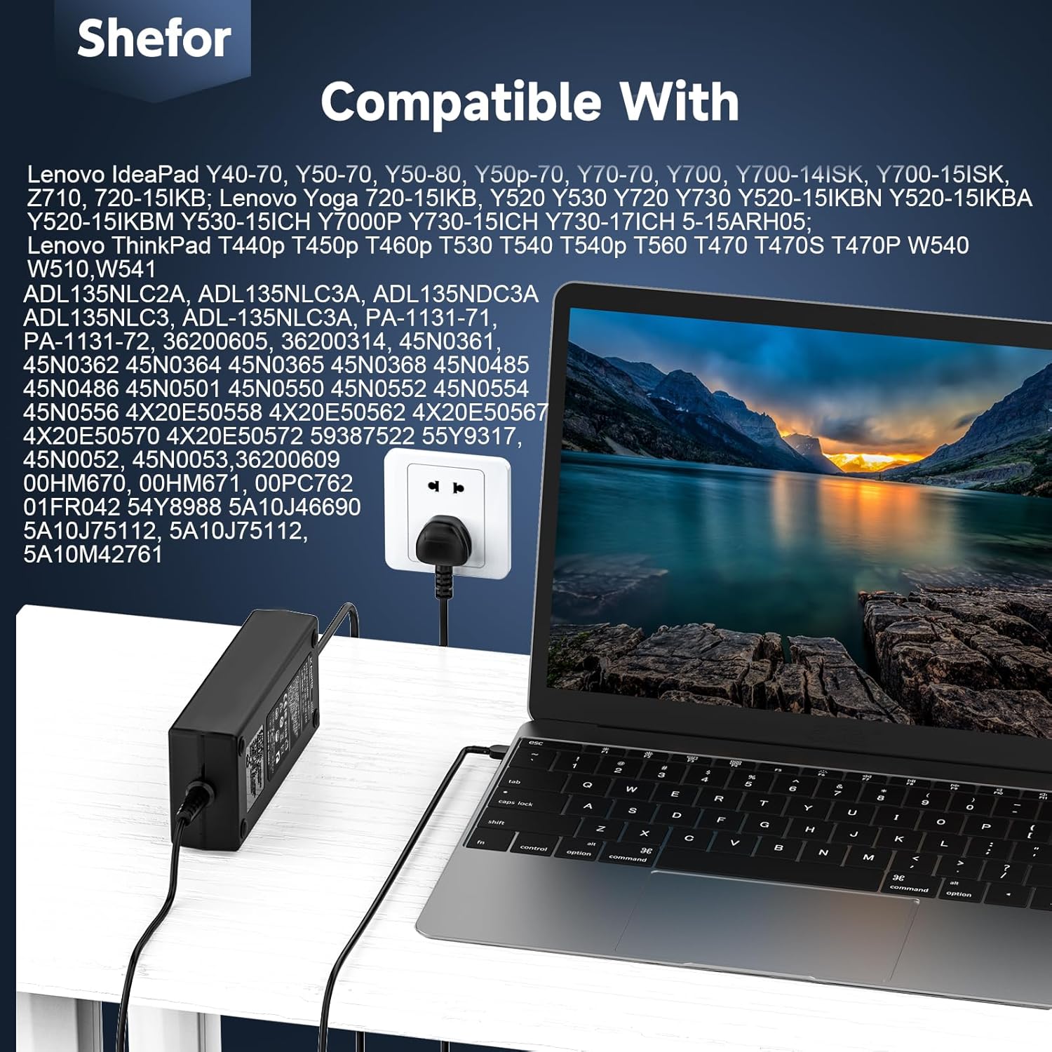 Thumbnail 3 de 135W USB Laptop Charger for Lenovo ThinkPad and IdeaPad Series (ADL135NLC3A)