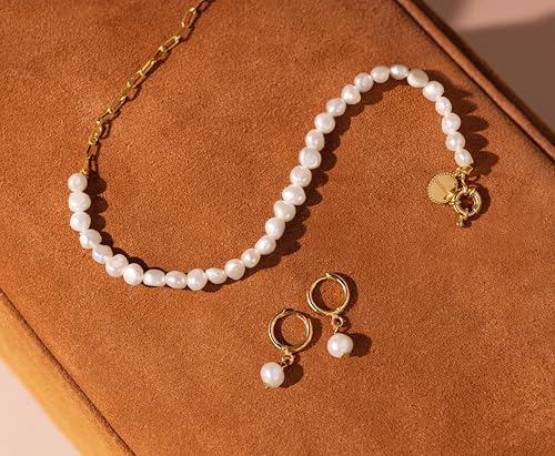 Thumbnail 4 de SINGULARU Pendientes Aro Pearl de Plata 925 con Baño de Oro 18K y Cierre Congo-Click