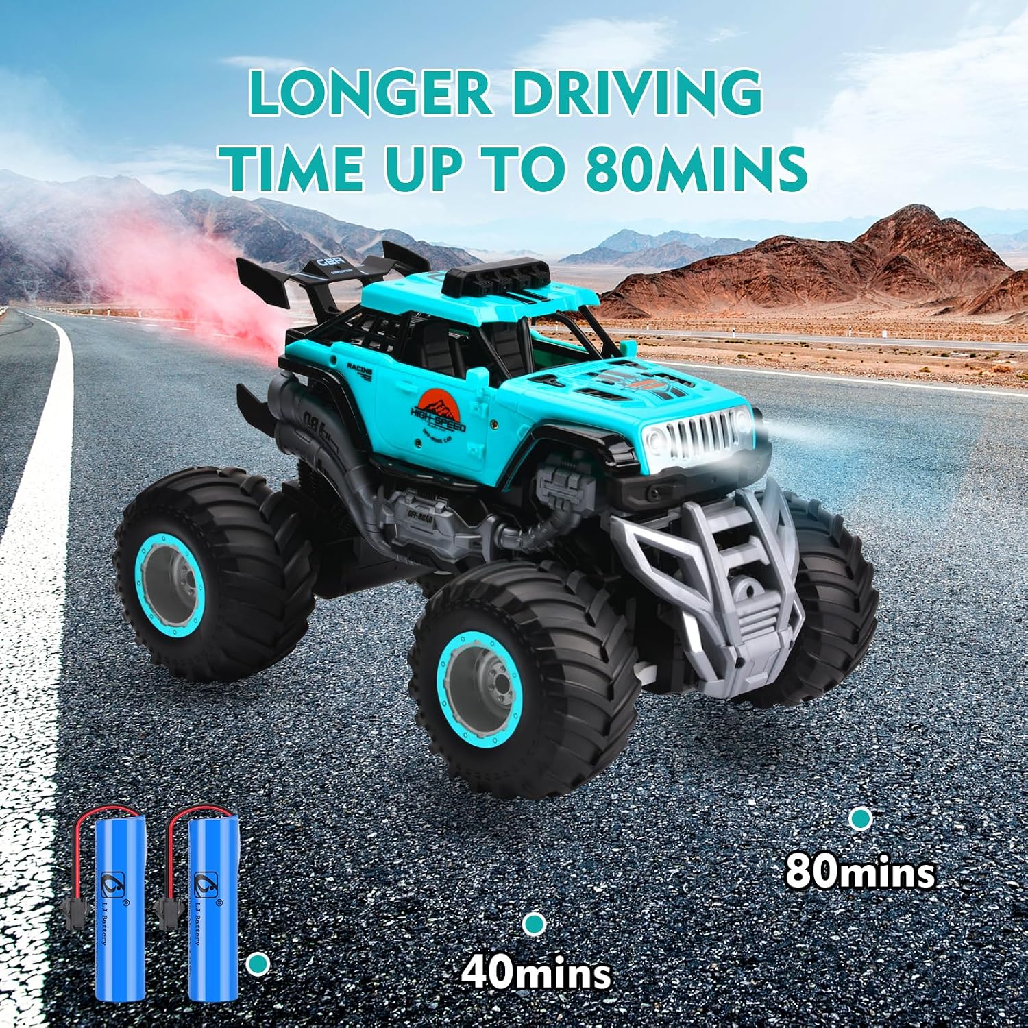 Thumbnail 4 de iBlivers Remote Control Monster Truck (2.4GHz) with Spray, Music & Lights