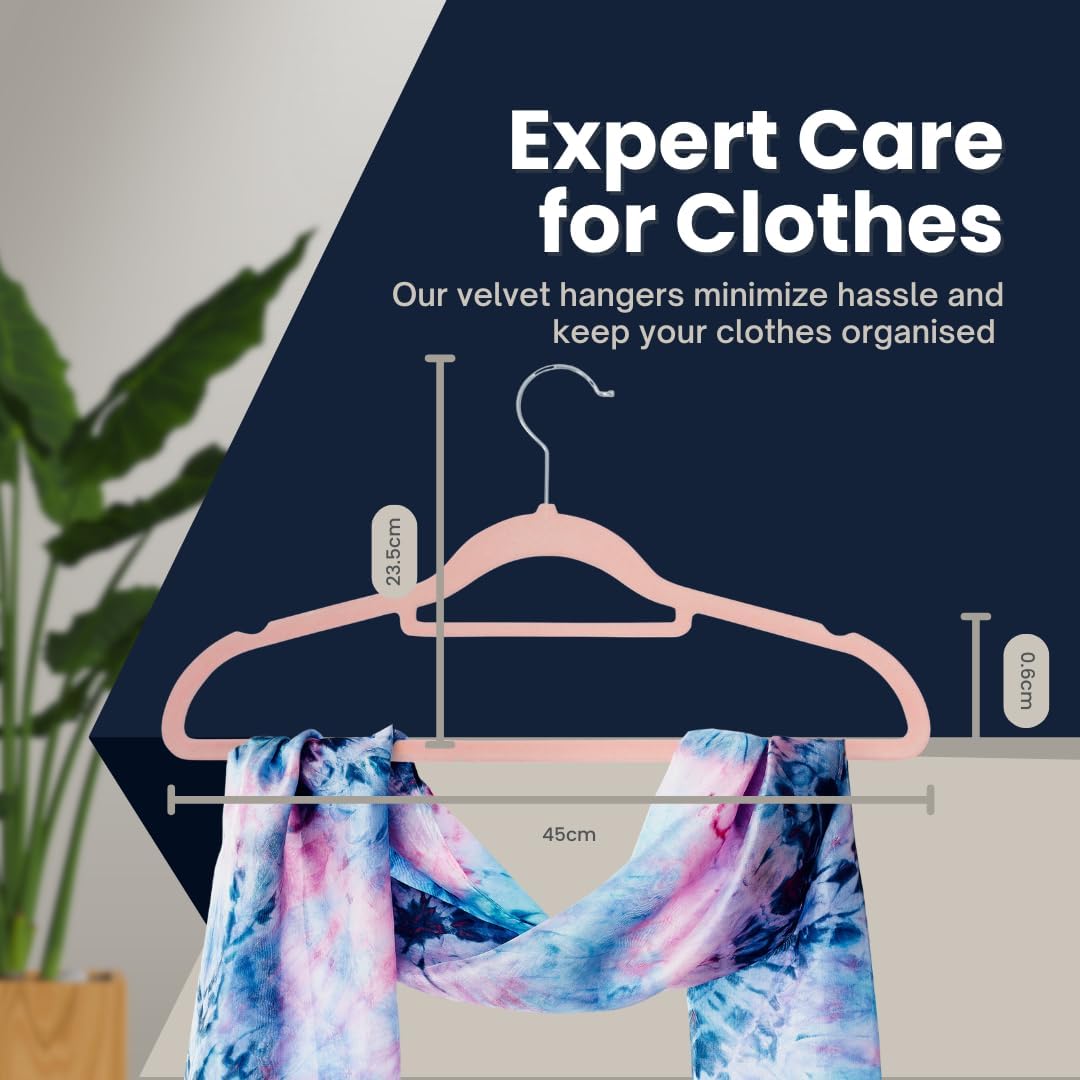 Thumbnail 5 de Sasha Morel 20 Pack Velvet Coat Hangers – Non-Slip, Space-Saving Pink Hangers with 360° Swivel Hooks