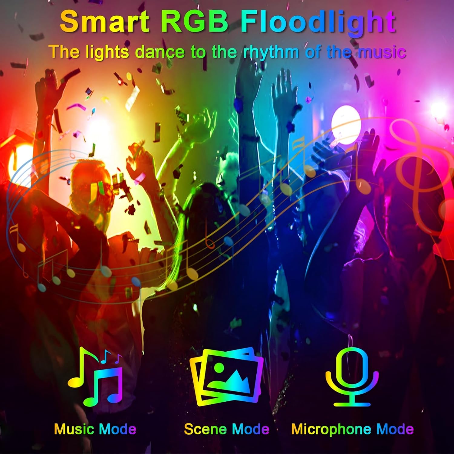 Thumbnail 4 de Indmird RGB LED Strahler 50W mit 360° Fernbedienung, Bluetooth-App & IP66 (Outdoor)