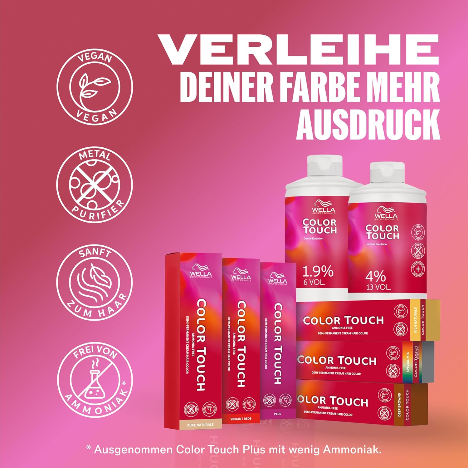 Detalle de Wella Professionals Color Touch Pure Naturals – Ammoniakfrei, vegane Intensivtönung für natürliche Nuancen bis 28 Haarwäschen