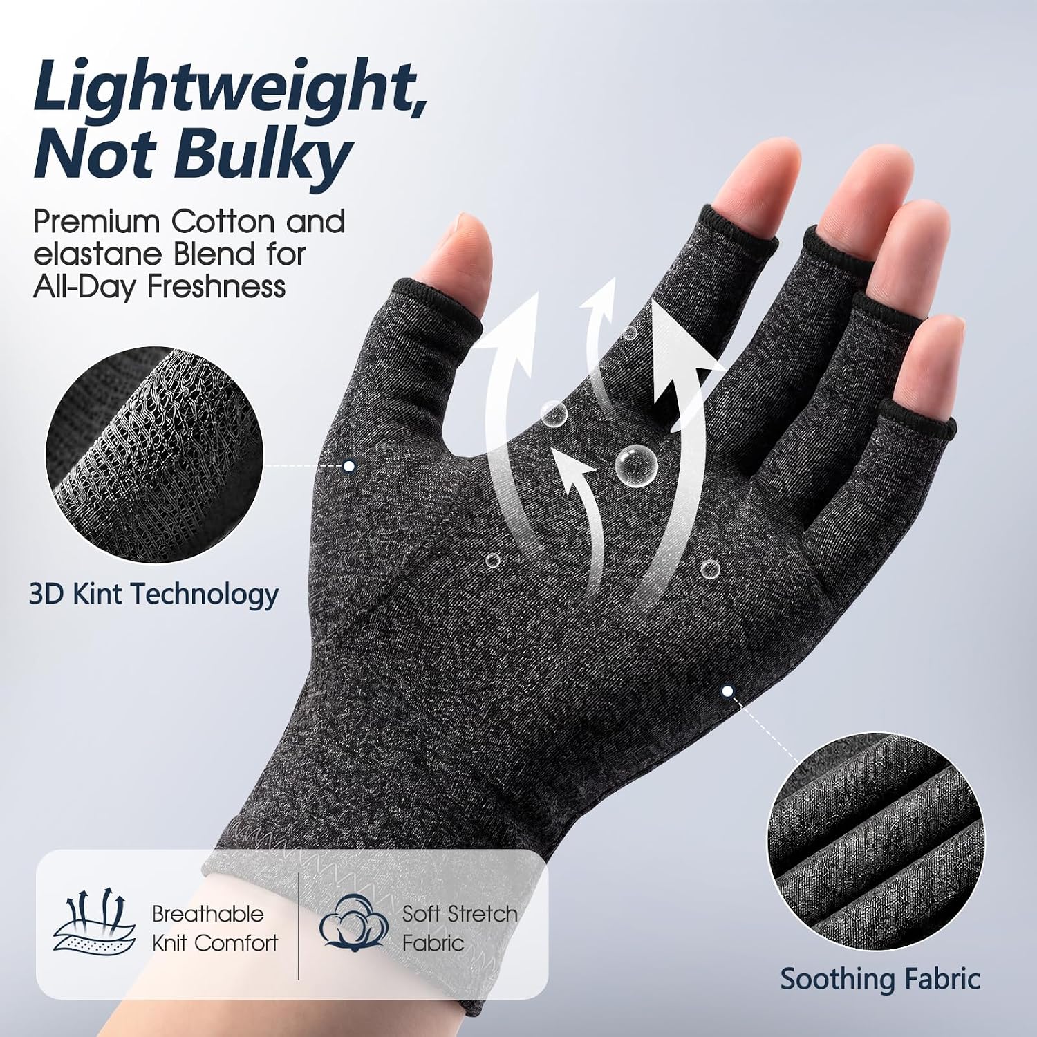 Detalle 2 de SUPERFA compression gloves (2 pairs) for arthritis pain relief and wrist support
