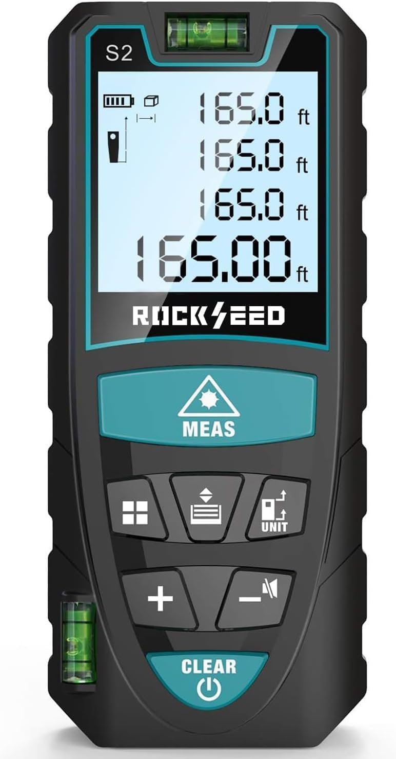 Detalle de RockSeed S2 Digital Laser Measure with Backlit LCD and 2 Bubble Levels