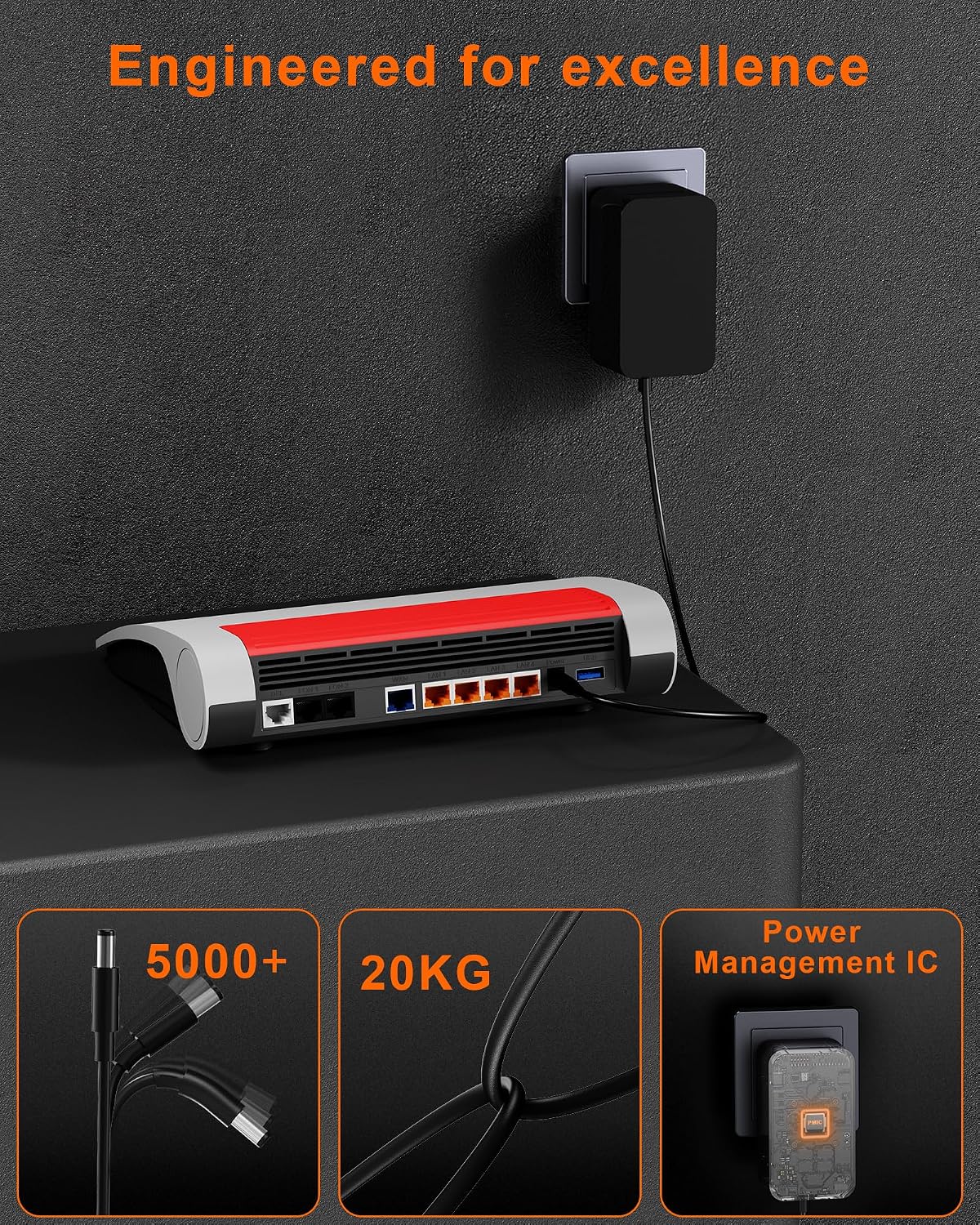 Detalle 2 de Sanicata 12V 3A Netzteil für AVM Fritz!Box
