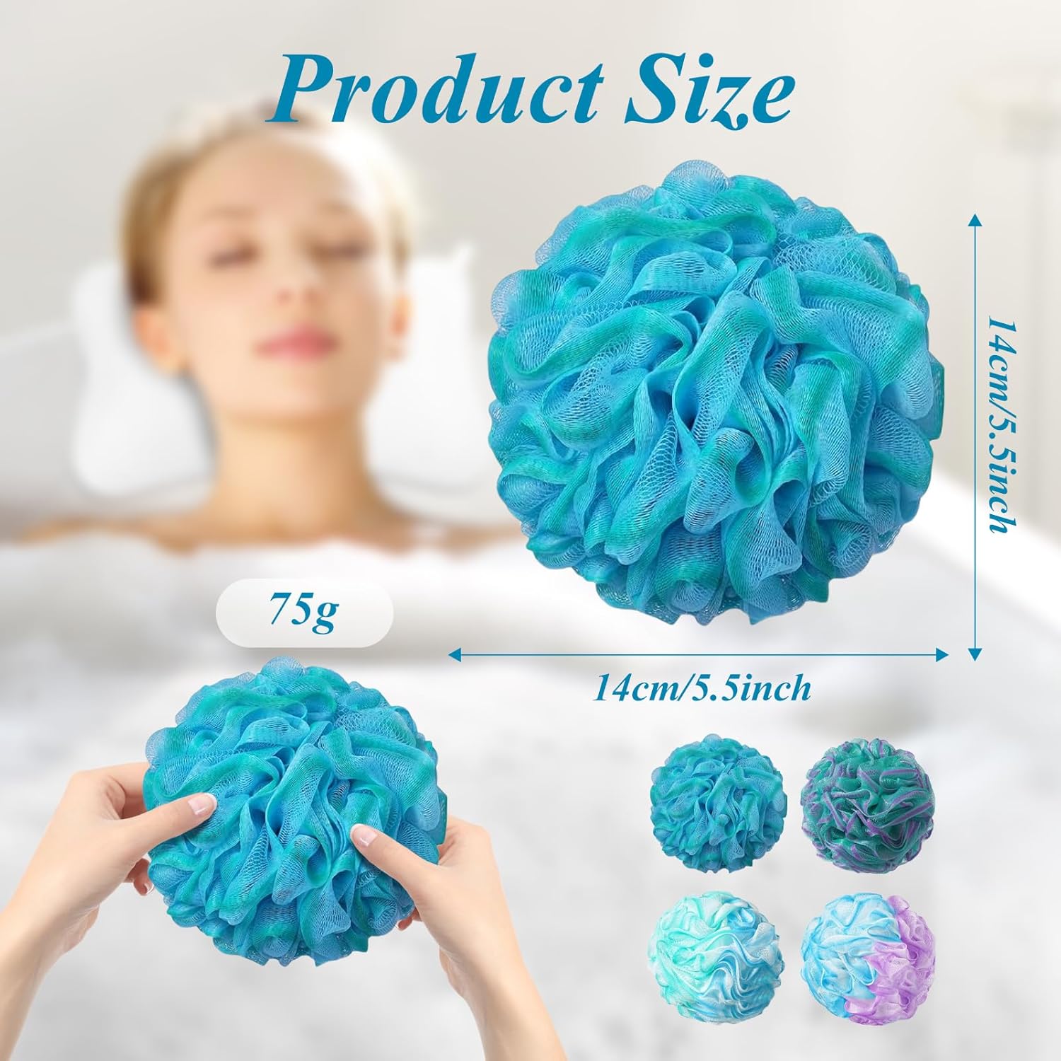 Detalle 2 de flintronic 4 Pack Loofah Shower Puff 75g