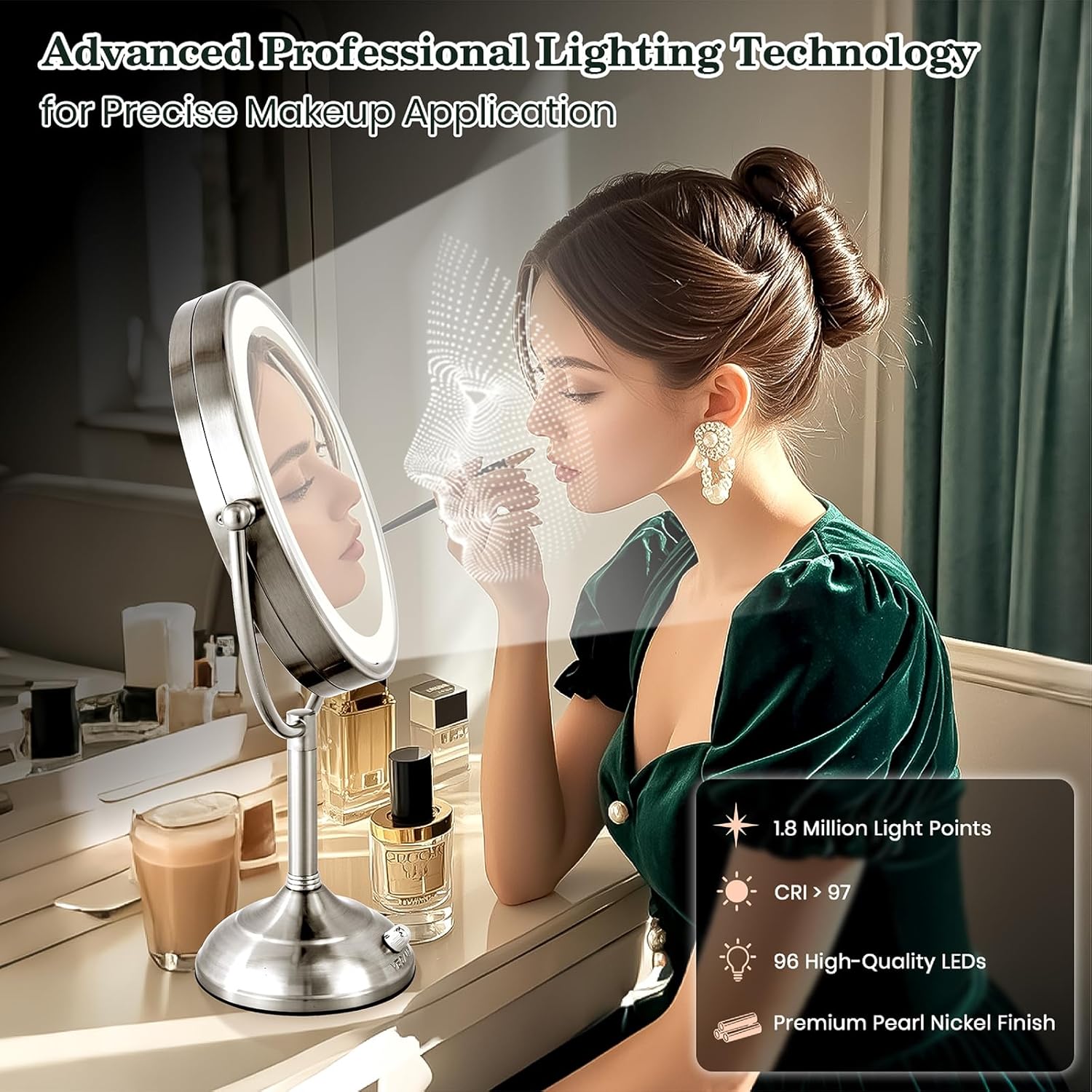 Detalle 2 de VESAUR 11.8" Lighted Makeup Mirror with 96 LEDs