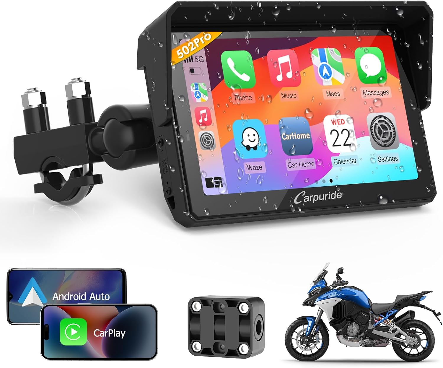 Detalle de Carpuride W502PRO 5" Motorcycle GPS Navigation