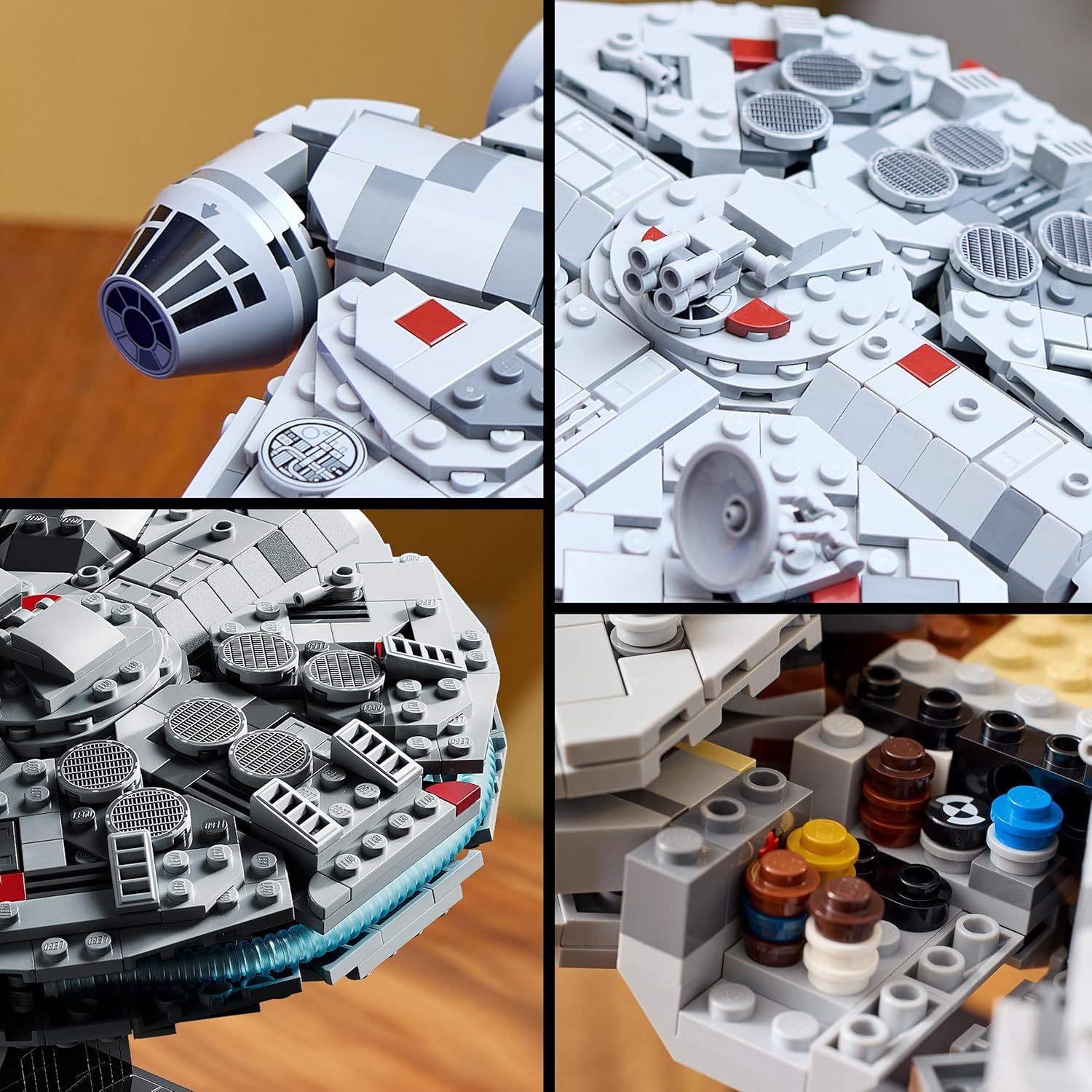 Detalle de LEGO Star Wars 75375 Millennium Falcon – Set da Costruire per Adulti, Esposizione e Targhetta inclusa