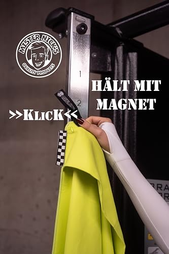Detalle de Mister Nick's Fitness Sporthandtuch, Magnetclip, 145 x 55 cm, Lila