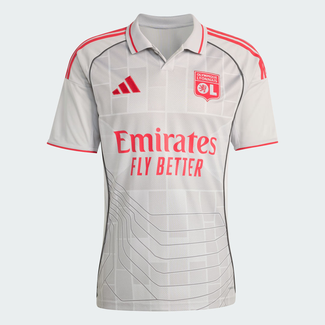 Detalle 2 de Camiseta tercera equipación Olympique de Lyon 25/26 de Adidas – Gris