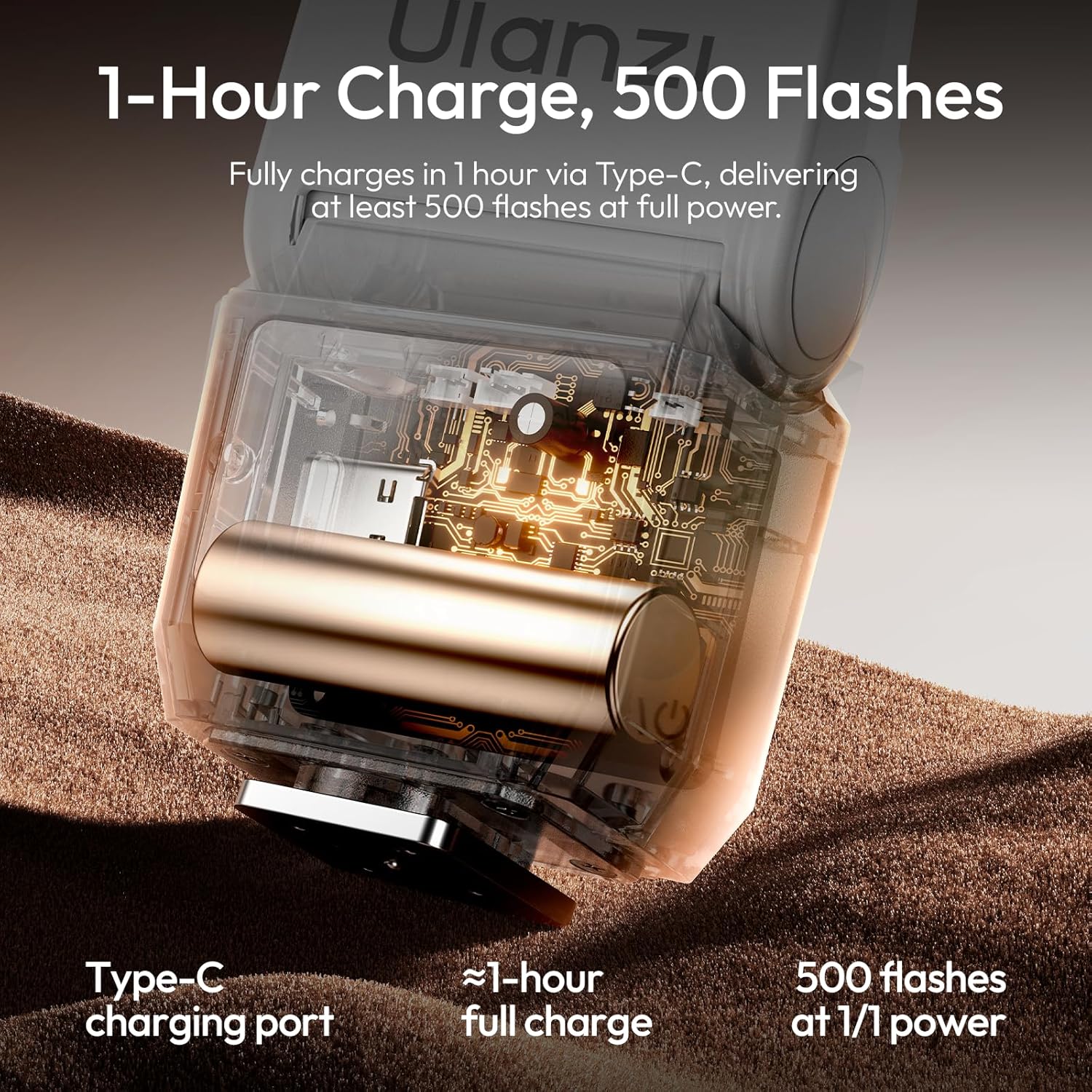 Thumbnail 5 de ULANZI SL03 Mini Camera Flash with Video Light (GN8, 6500K) for Sony/Canon/Fuji DSLRs