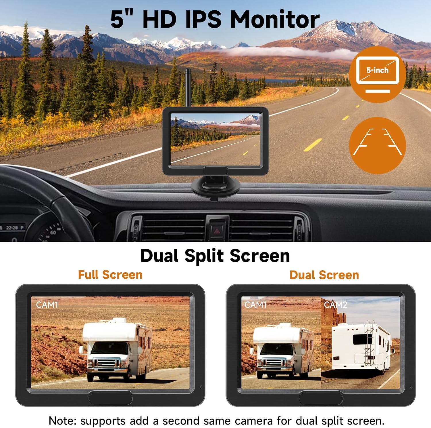 Thumbnail 5 de Magnetic Solar Wireless Backup Camera 5”