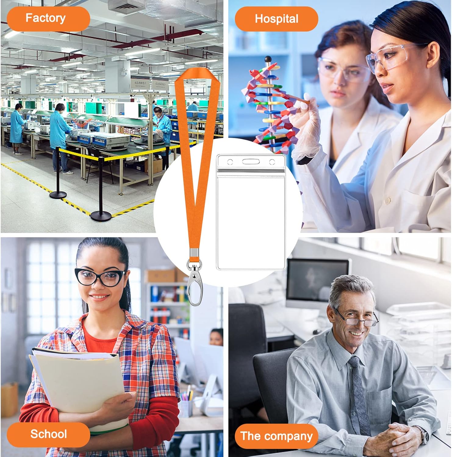 Thumbnail 6 de 10 Sets Badge Card Holders with Lanyards 📎