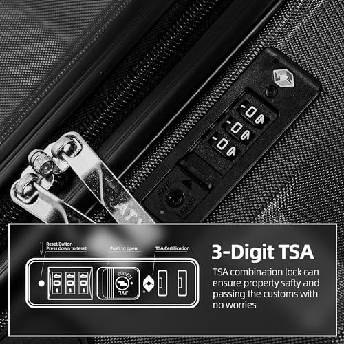 Thumbnail 4 de ATX Luggage Medium Suitcase 65L with Built-in TSA Lock – 3.20kg, 4 Dual Spinner Wheels