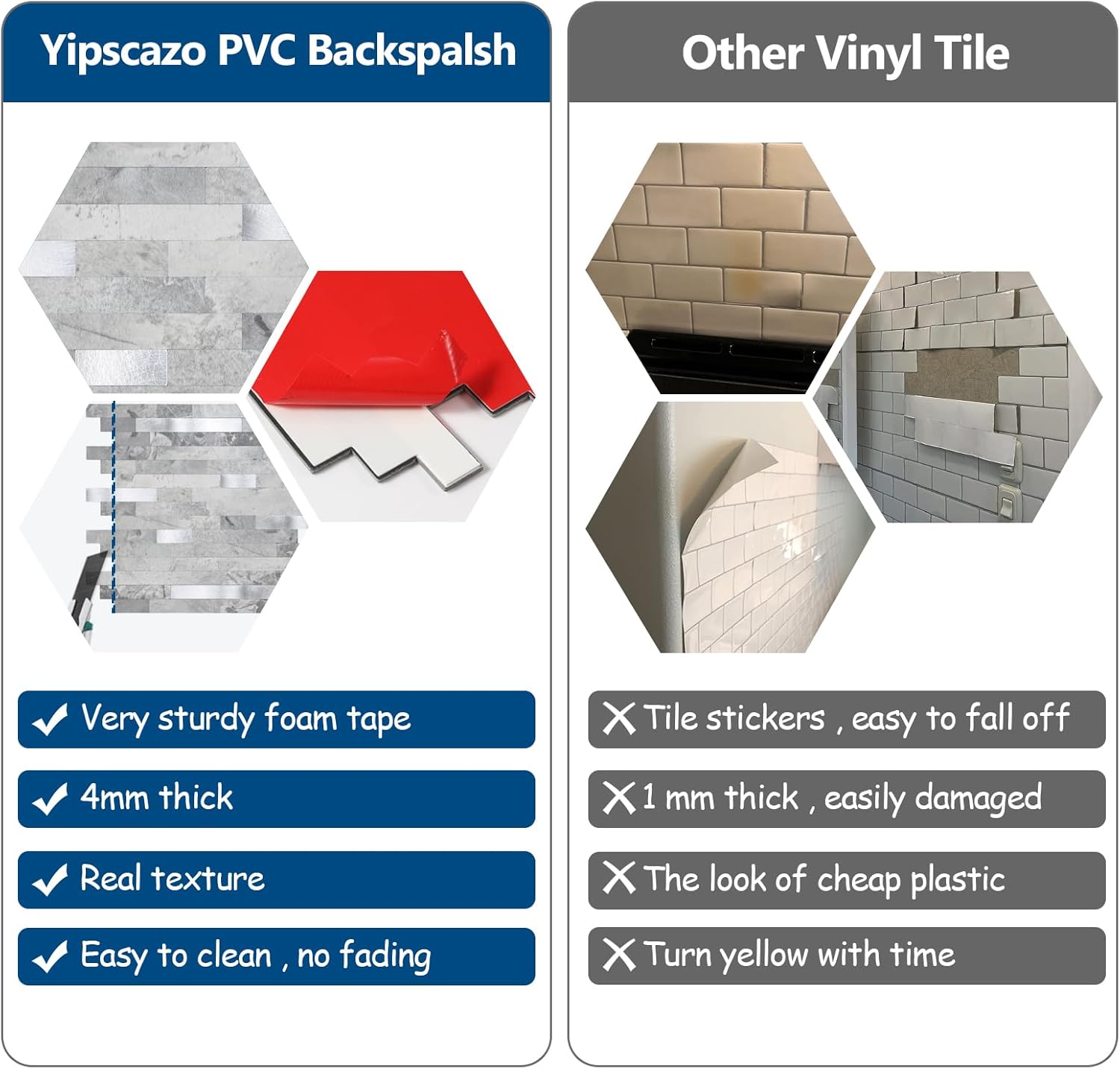 Thumbnail 6 de Yipscazo 12x12 Stone Metal Tile Backsplash
