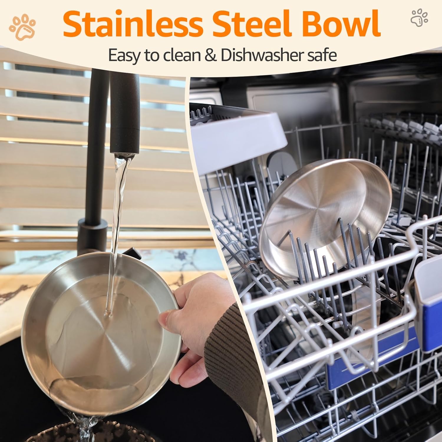 Thumbnail 5 de BULANGDE Raised Cat Bowls with Stainless Steel Bowls and Bamboo Stand (Non-slip, easy-clean)