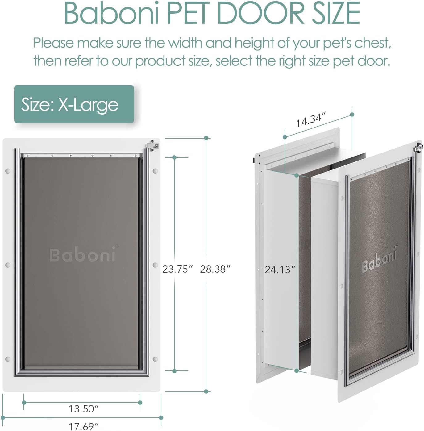 Detalle de Baboni Wall-Mounted Pet Door, X-Large