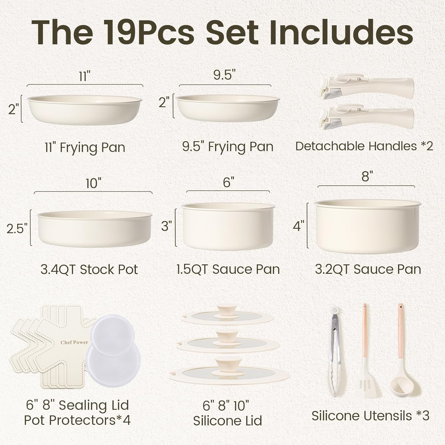 Thumbnail 1 de Chef Power Ceramic Cookware Set, 19-Pc ⚙