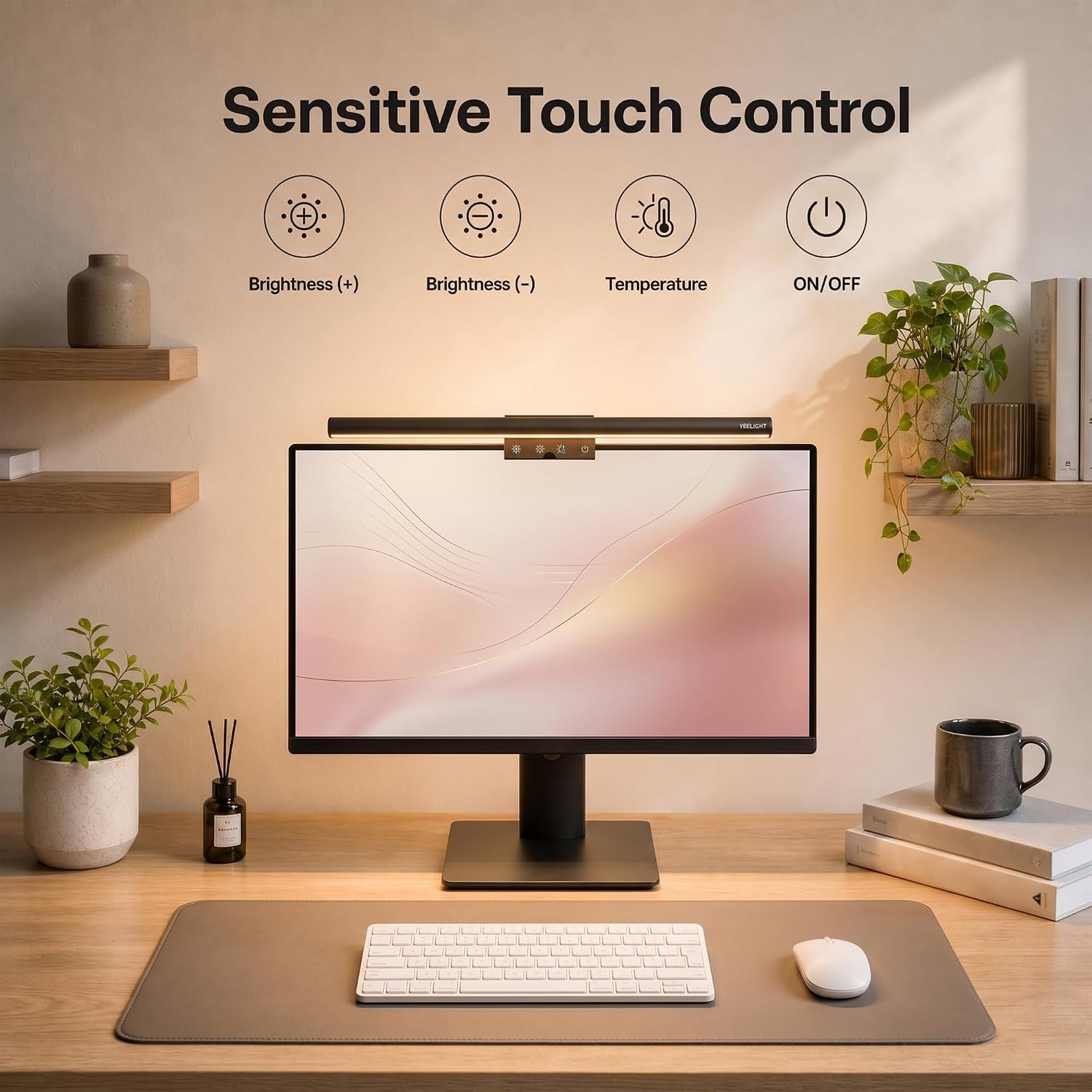 Detalle de Yeelight Monitor Lampe LED mit Fernbedienung & Touch Control – 40 cm Lichtleiste für den Bildschirm