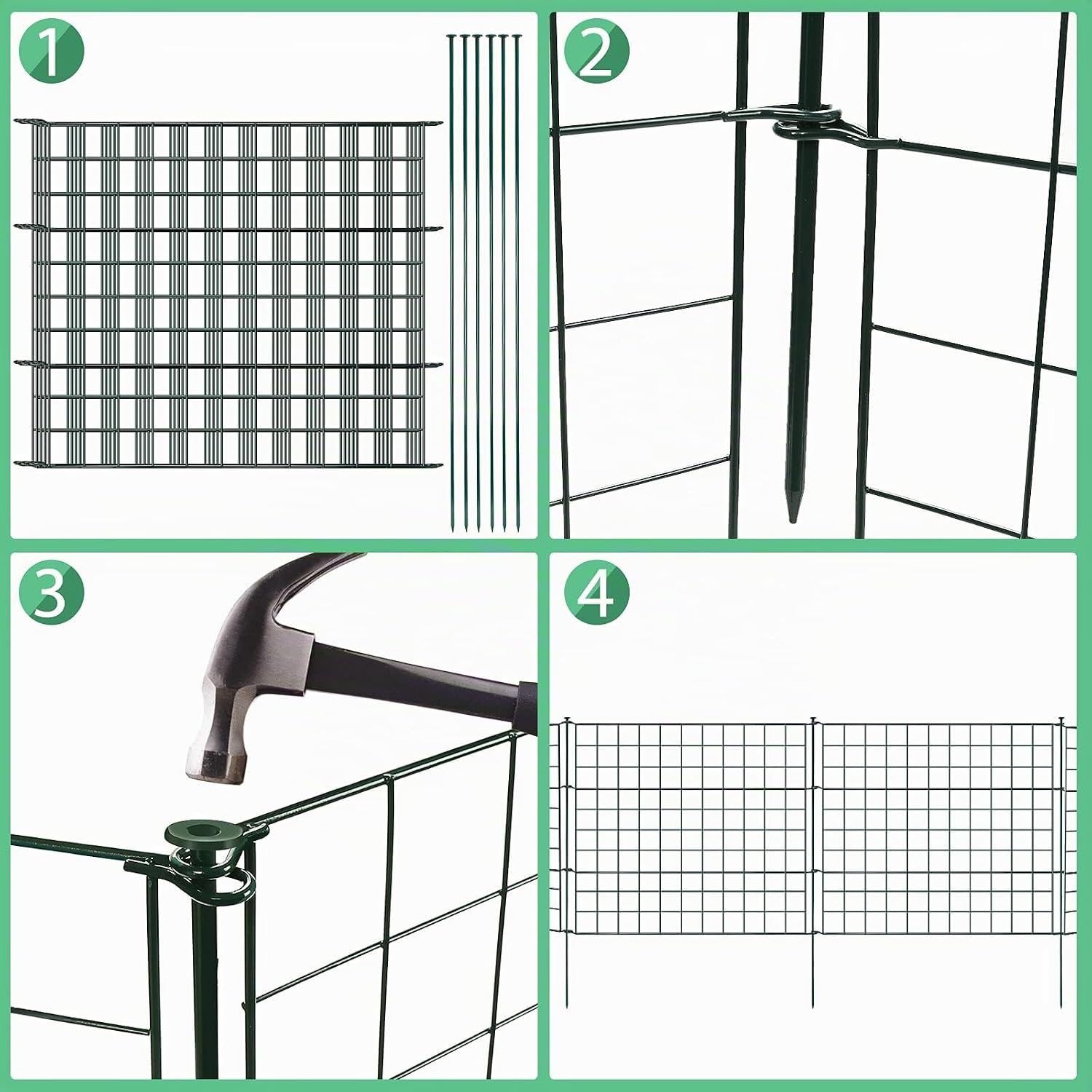 Thumbnail 5 de Fiqops Recinzione per stagno: set modulare in metallo da giardino, 11 pezzi espandibile